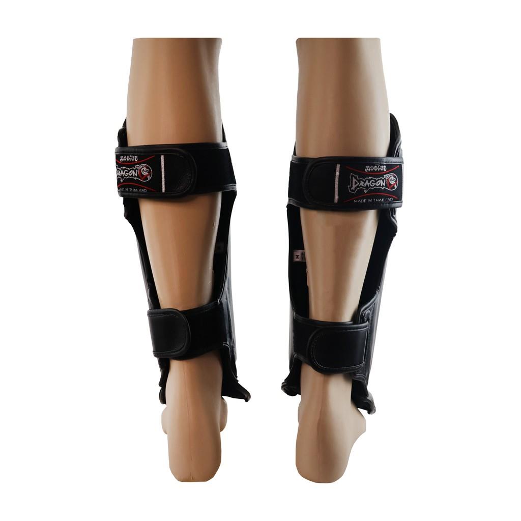 DragonDoDragonDo DRGN-T52 Hakiki Deri Kaval Koruyucu Siyah Muay Thai Kaval Koruyucu