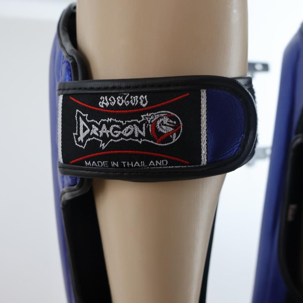 DragonDoDragonDo DRGN-T52 Hakiki Deri Kaval Koruyucu Mavi Muay Thai Kaval Koruyucu
