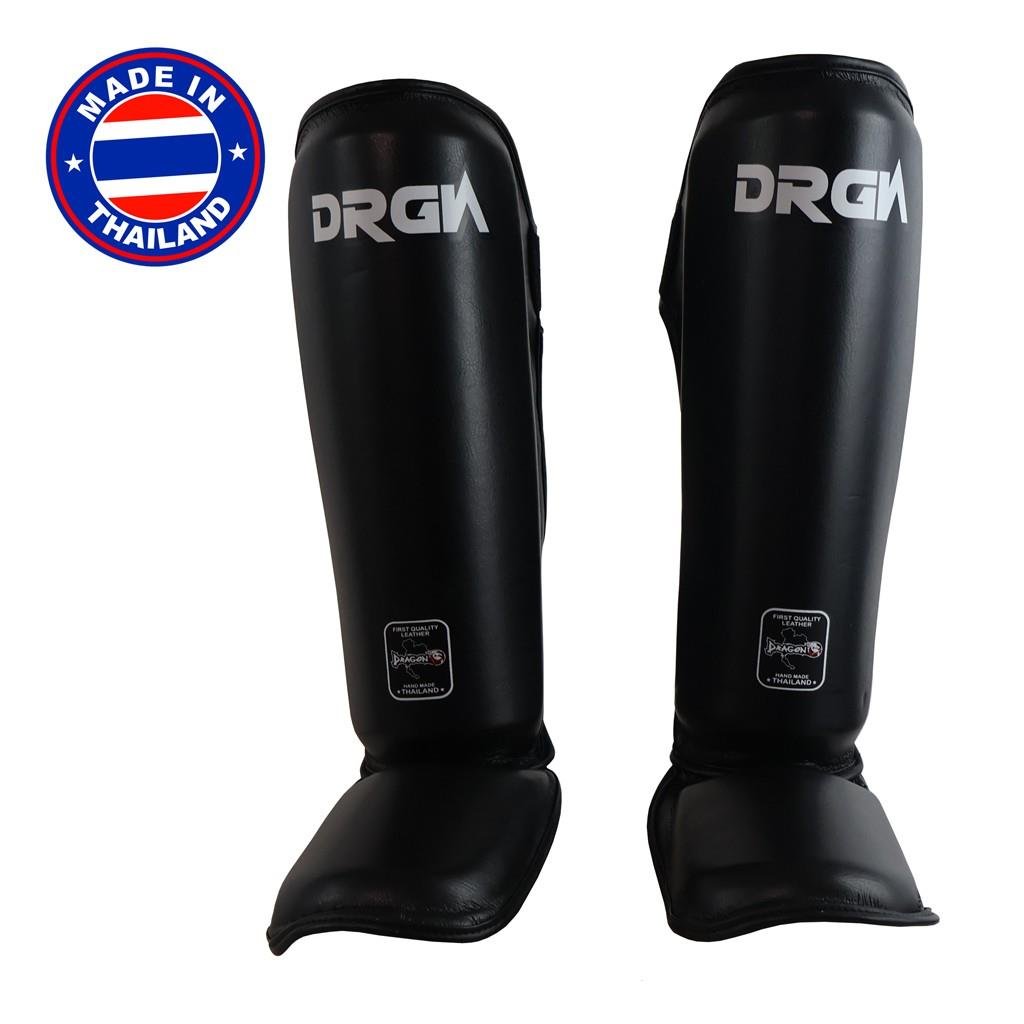 DragonDoDragonDo DRGN-T52 Hakiki Deri Kaval Koruyucu Siyah Muay Thai Kaval Koruyucu