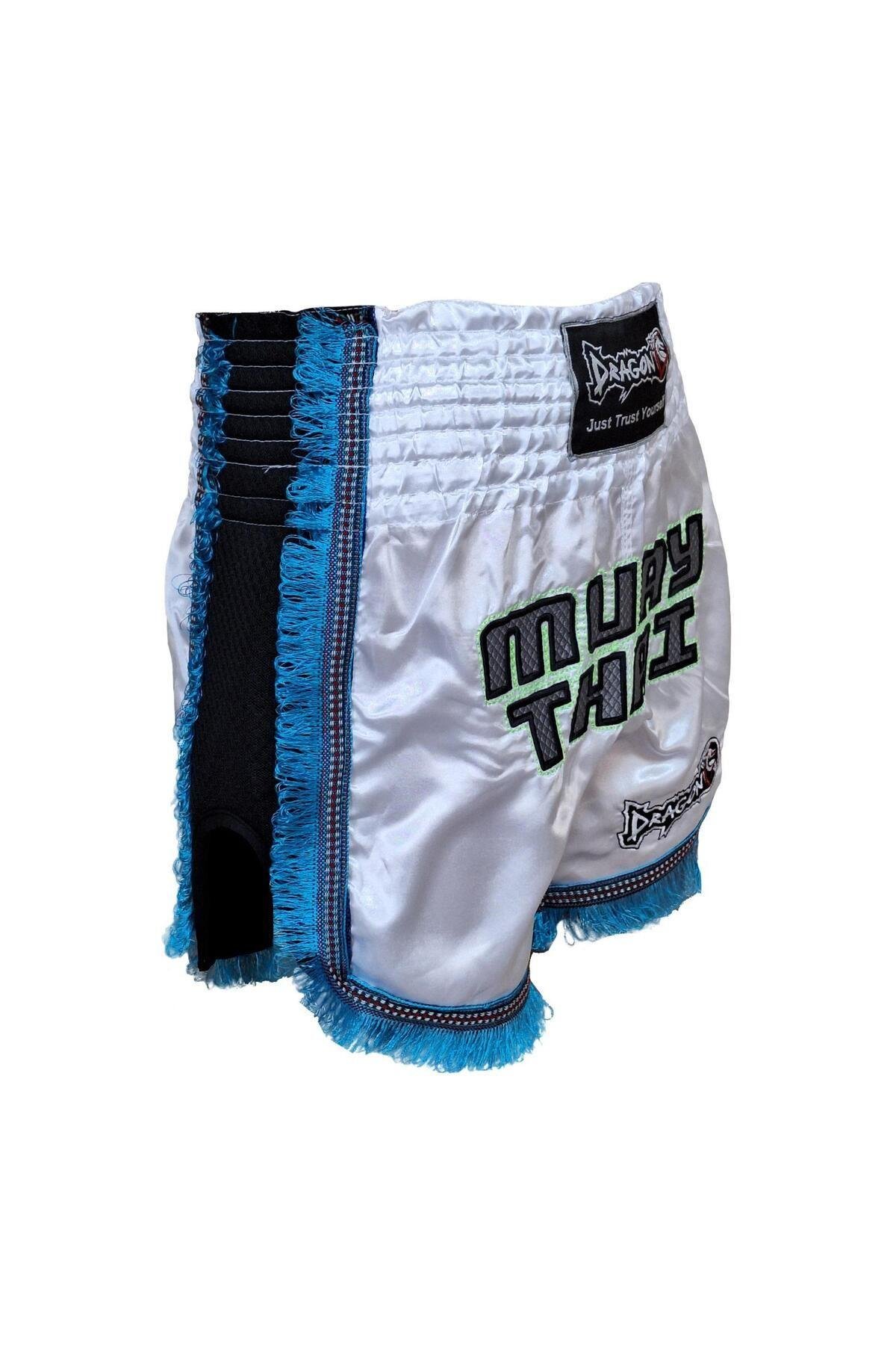 DragonDoDragonDo MT3020 Apache Muaythai Şort Beyaz Püsküllü Muay Thai Şortu