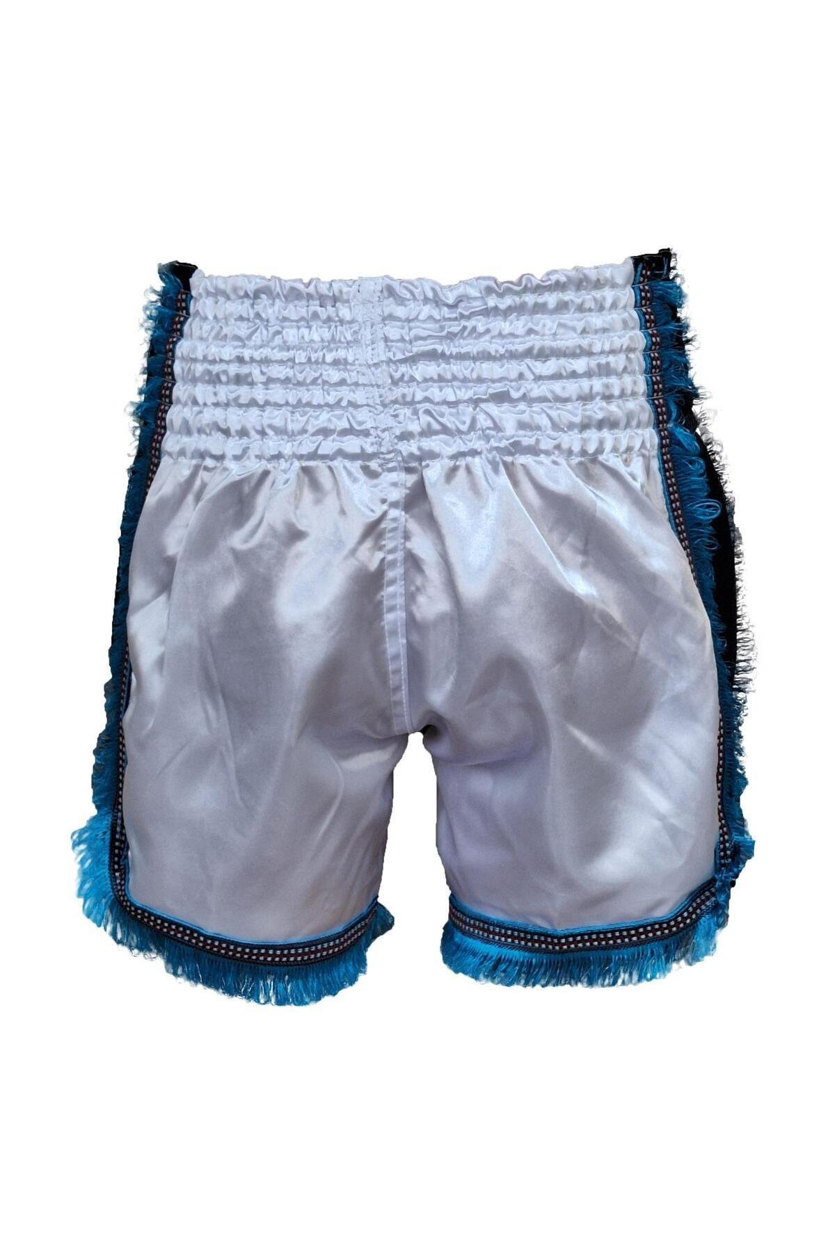 DragonDoDragonDo MT3020 Apache Muaythai Şort Beyaz Püsküllü Muay Thai Şortu