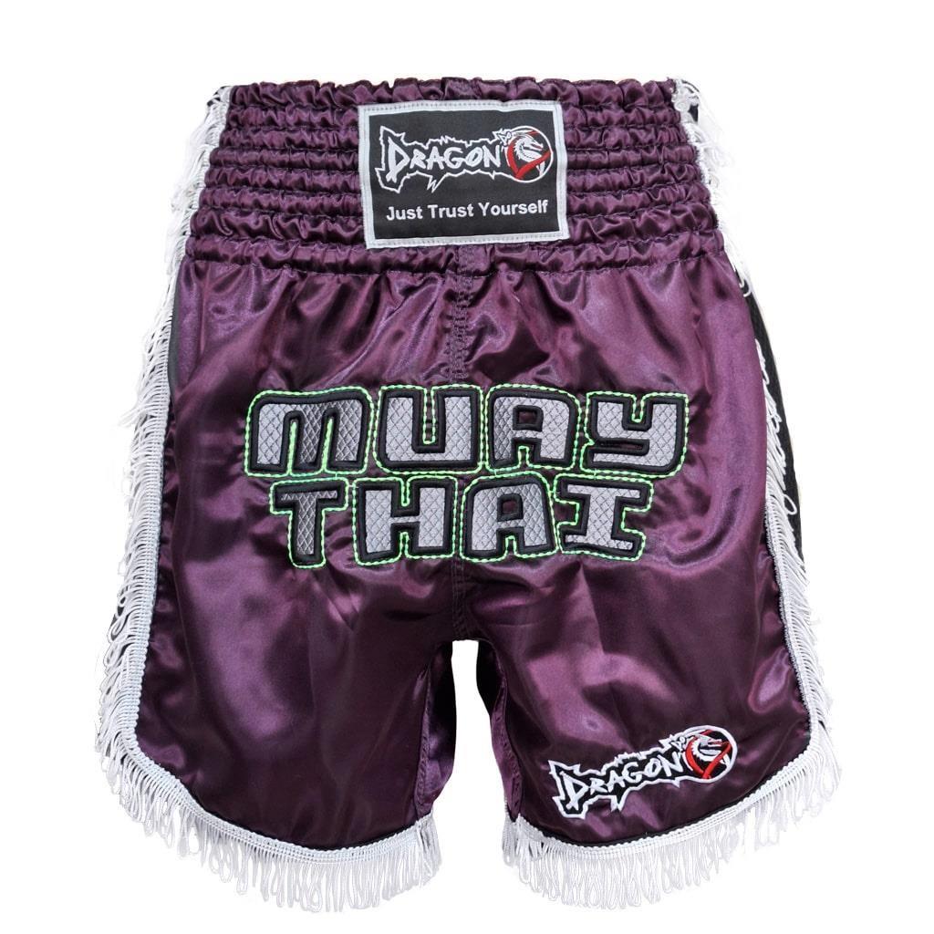 DragonDoDragonDo MT3020 Apache Muaythai Şortu Mor Püsküllü Muay Thai Şortu
