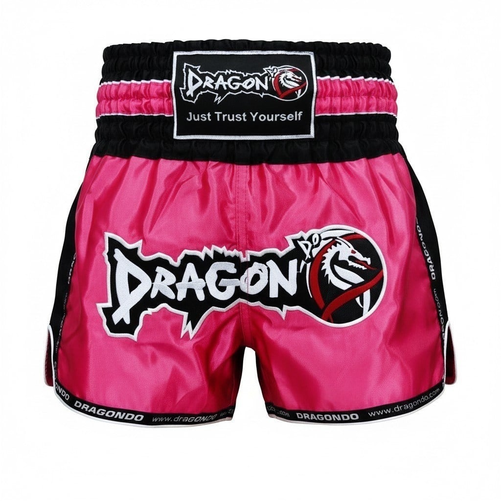DragonDoDragonDo MT3075 Retro NEO Kick Boks Şortu Muay Thai Şort Pembe