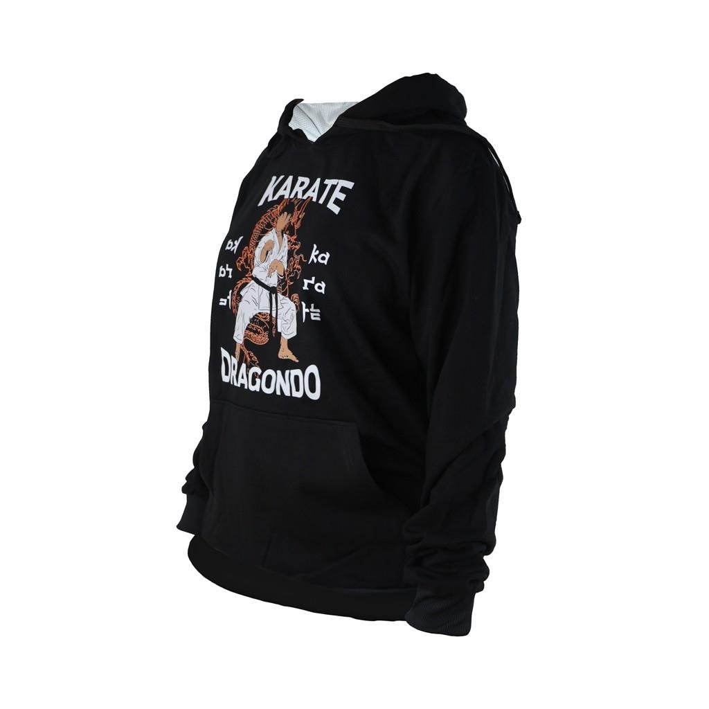 DragonDoDragonDo TX28 Baskılı Karate Sweatshirt Siyah Hoodie Kapüşonlu Sweatshirt