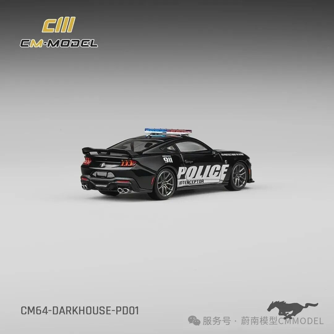 CM Model Ford Mustang Darkhorse Black Horse Police car 01