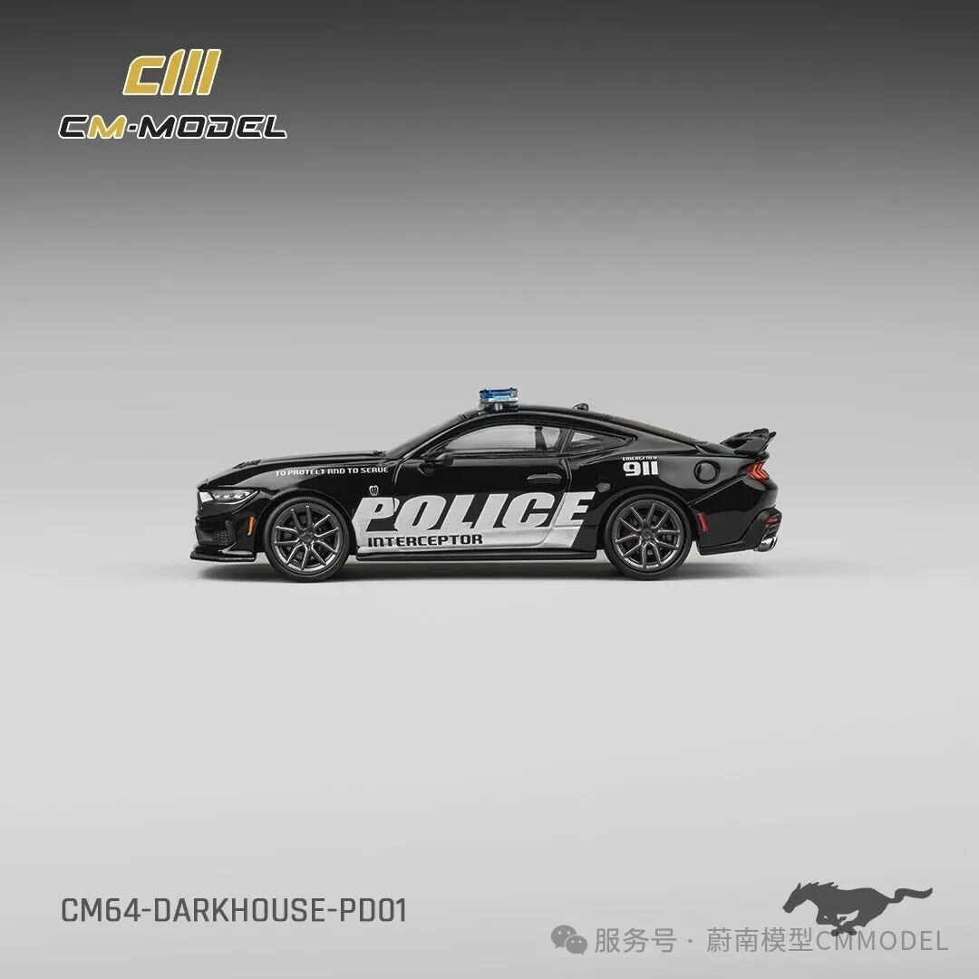 CM Model Ford Mustang Darkhorse Black Horse Police car 01