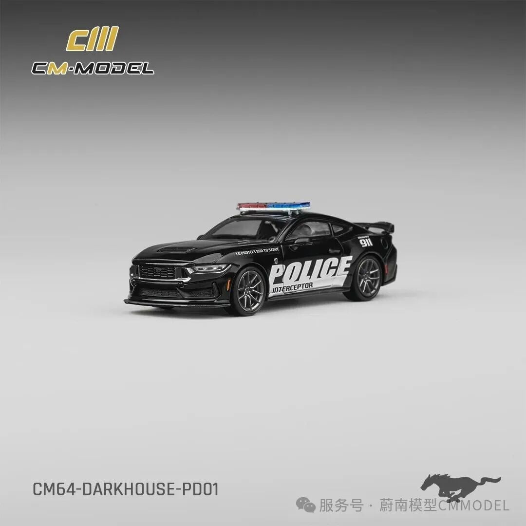 CM Model Ford Mustang Darkhorse Black Horse Police car 01
