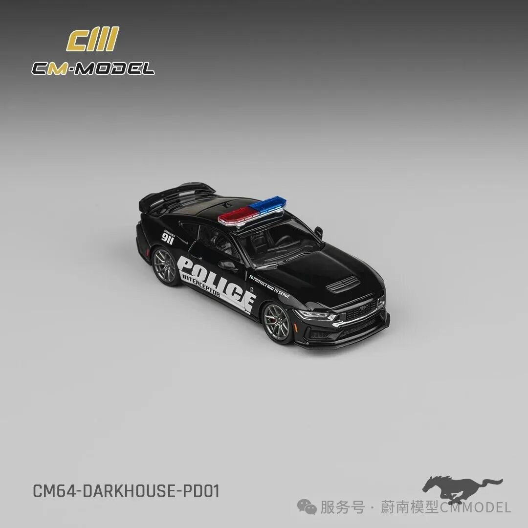CM Model Ford Mustang Darkhorse Black Horse Police car 01