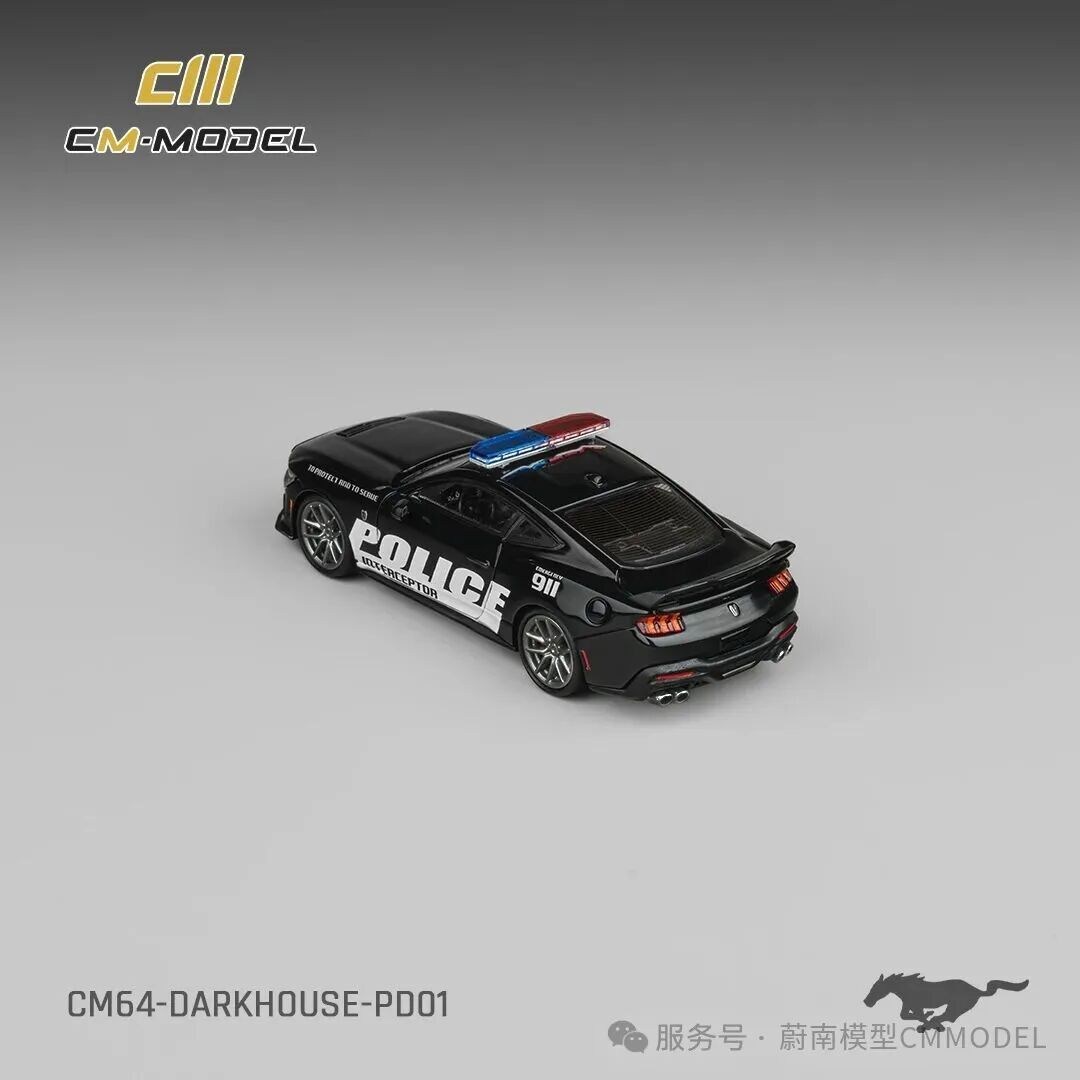 CM Model Ford Mustang Darkhorse Black Horse Police car 01