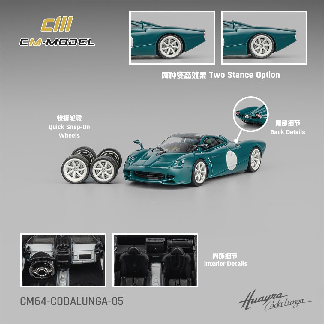 CM Model Pagani Huayra Codalunga Green White Dot