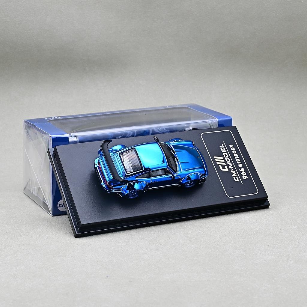 CM Model Porsche 964 Widebody Chrome Blue