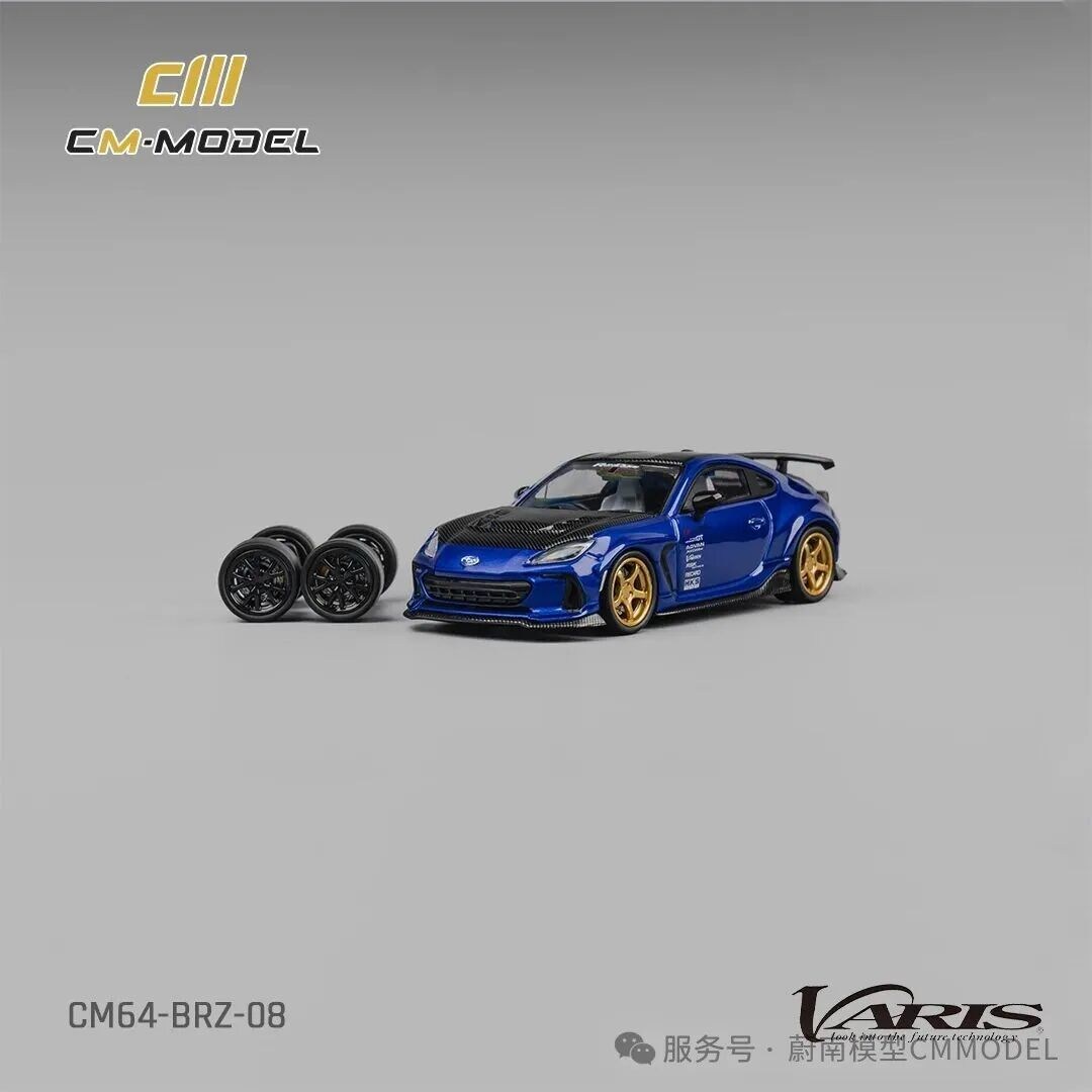 CM Model Subaru BRZ Varis Gray with Blue Carbon Fiber Roof