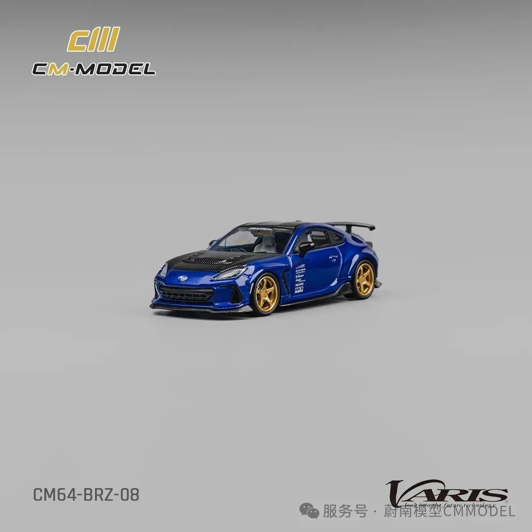 CM Model Subaru BRZ Varis Gray with Blue Carbon Fiber Roof