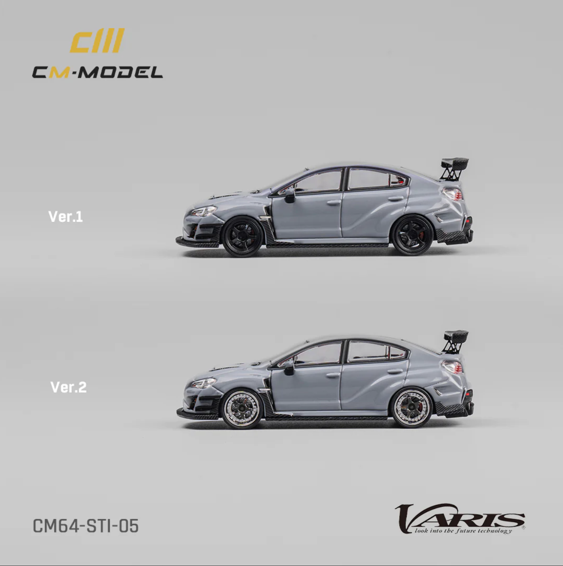 CM Model Subaru VAB WRX Sti S4 Wide Body Kit Gray S05