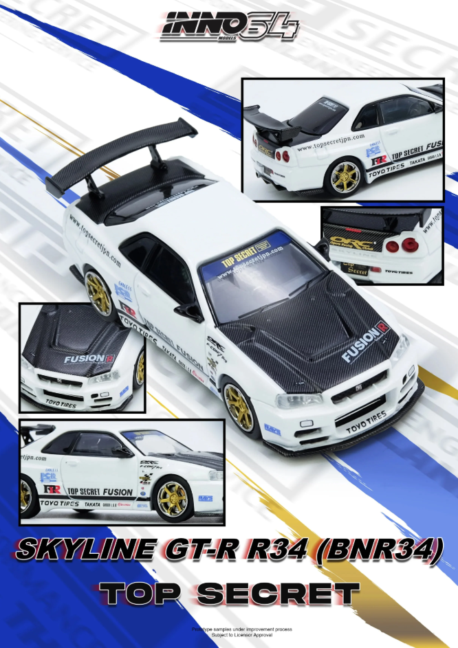 İNNO64 Nissan Skyline R34 GT-R Top Secret White