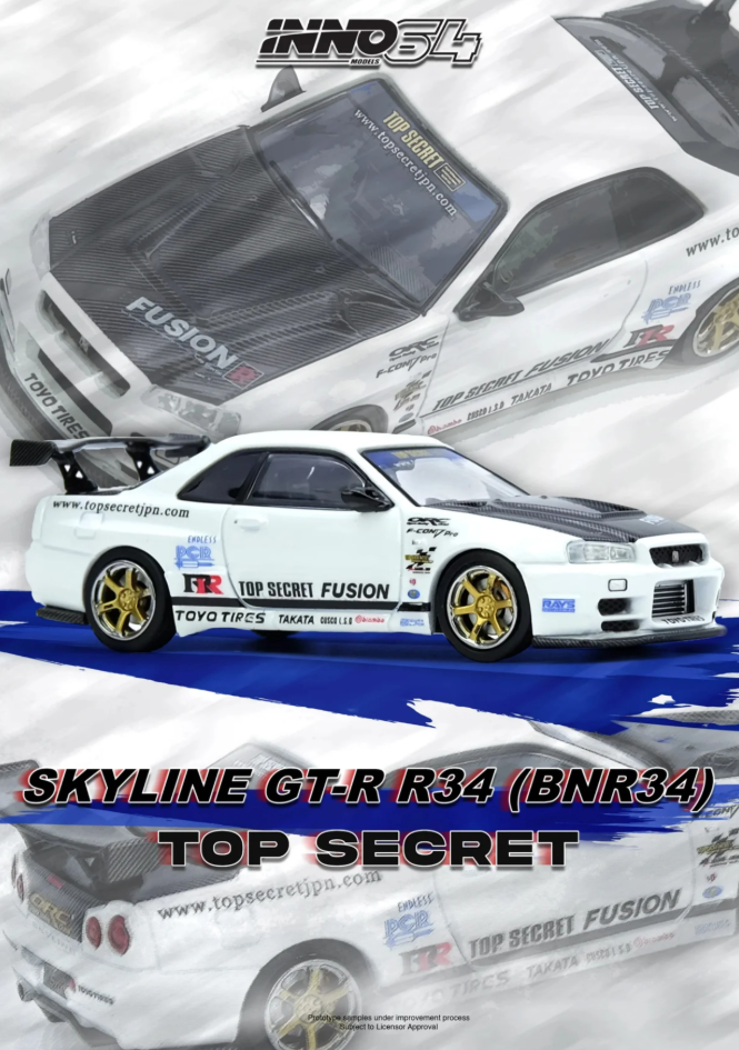 İNNO64 Nissan Skyline R34 GT-R Top Secret White