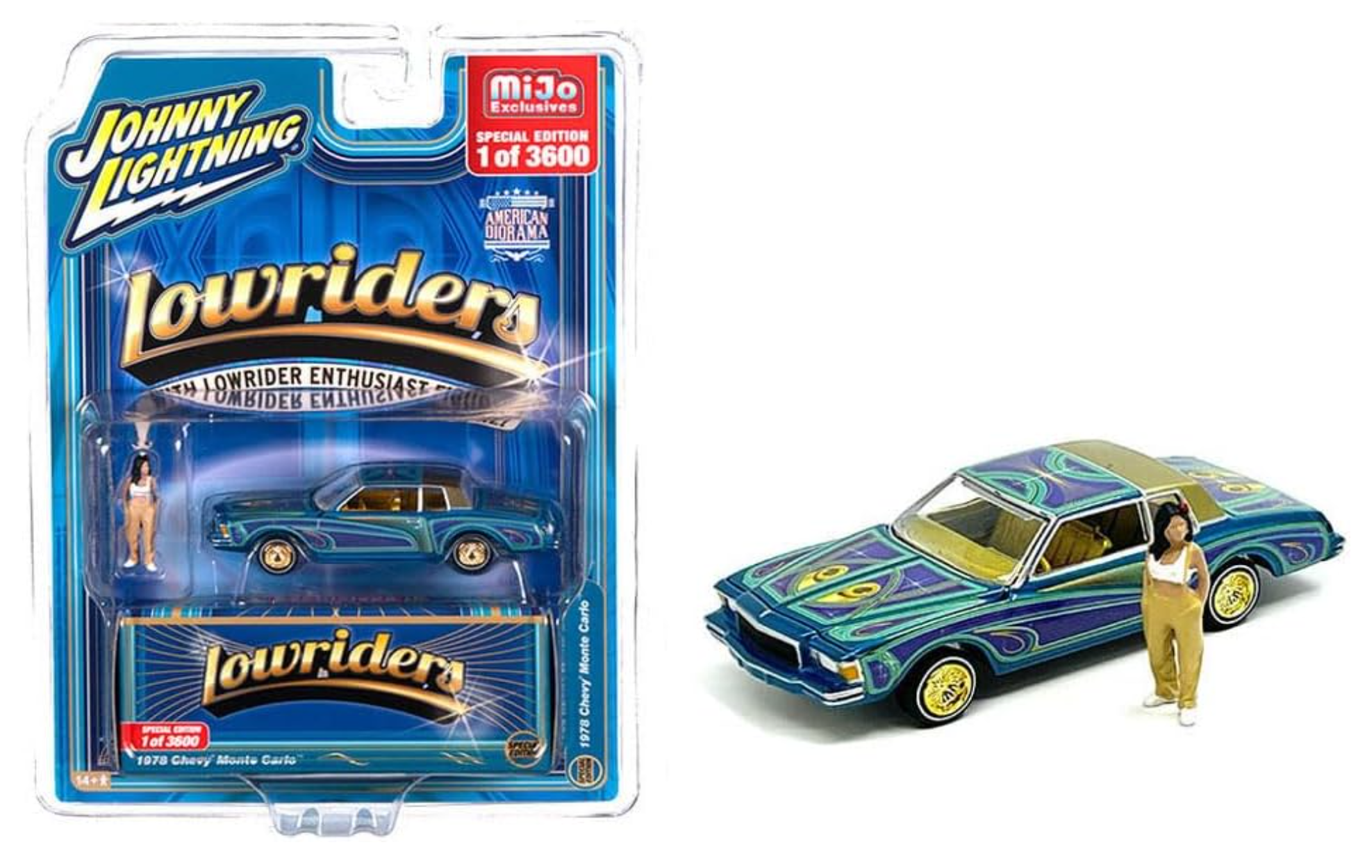 Johnny Lightning 1978 Chevy Monte Carlo with Figure