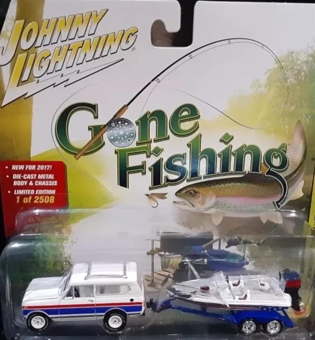 Johnny Lightning 1979 International Scout II with Boat + Trailer Gona Fishing