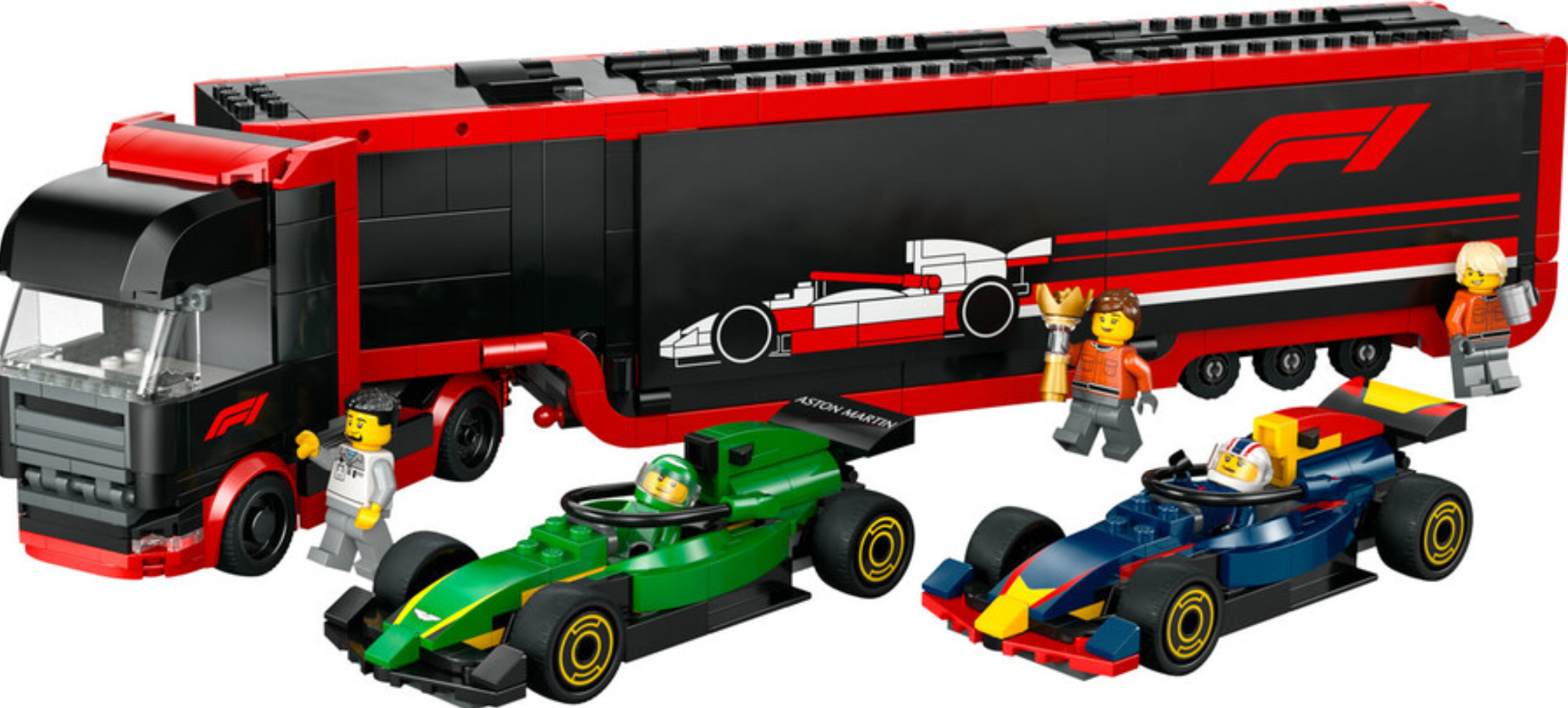 LEGO® RB20 ve AMR24 F1 Arabalı F1 Kamyonu 60445