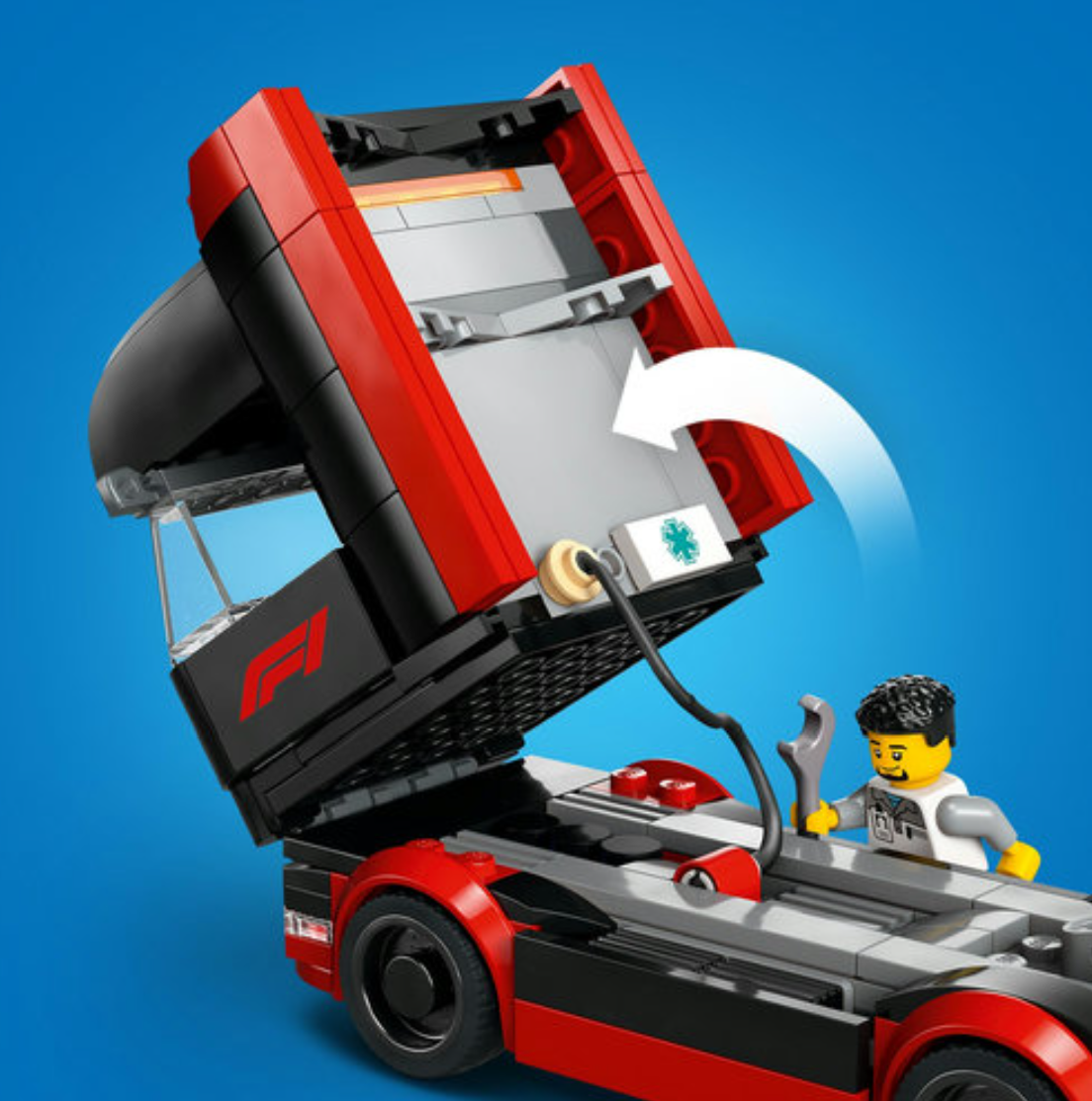 LEGO® RB20 ve AMR24 F1 Arabalı F1 Kamyonu 60445