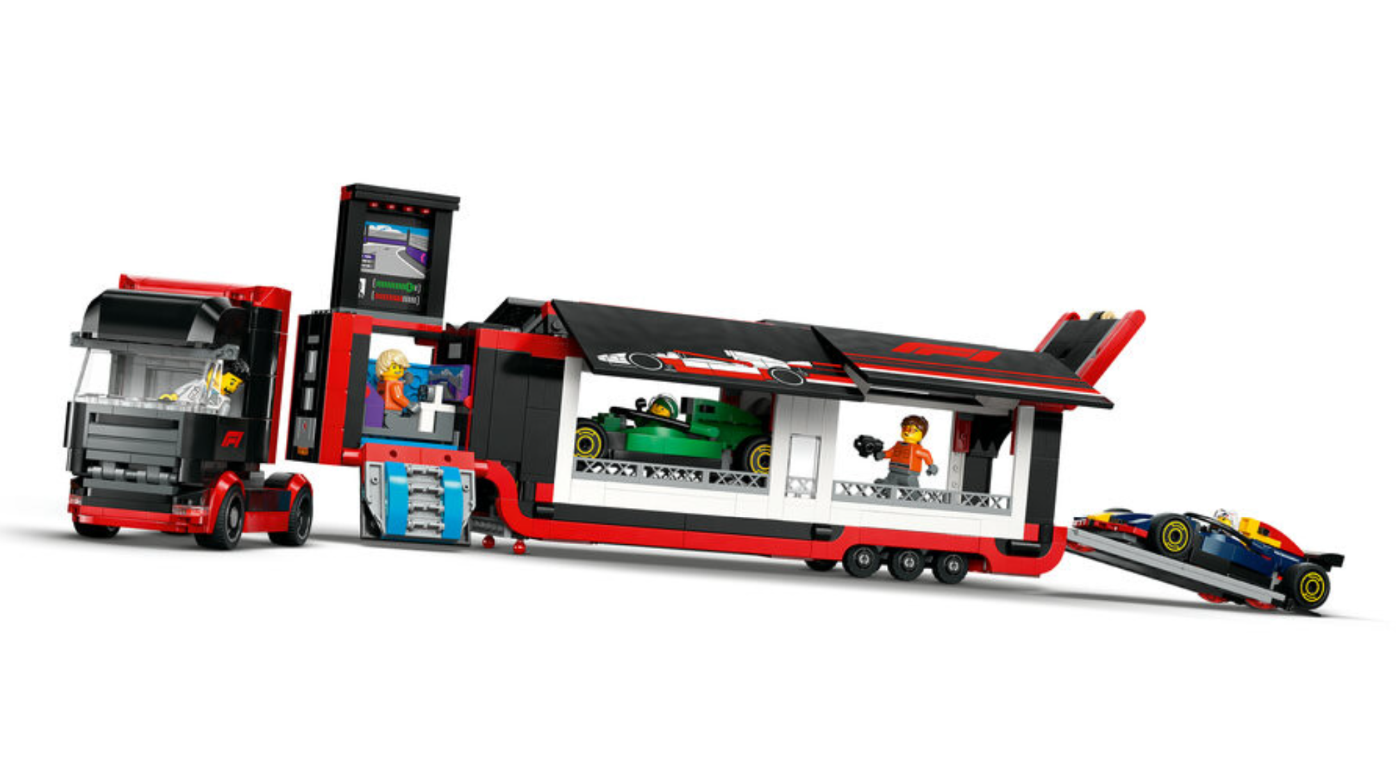 LEGO® RB20 ve AMR24 F1 Arabalı F1 Kamyonu 60445