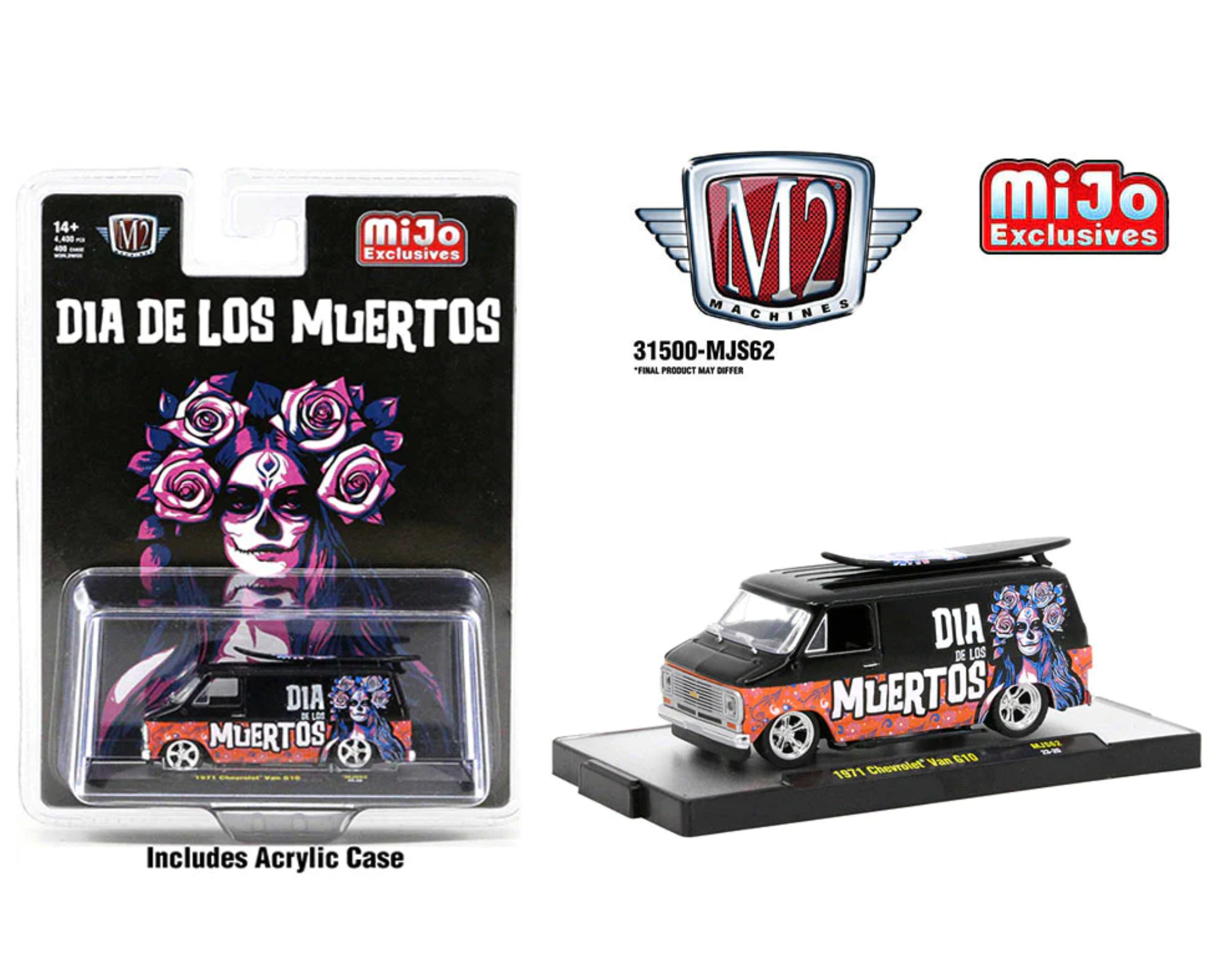 M2 Machines Mijo 1971 Chevrolet Van G10 Dia De Los Muertos