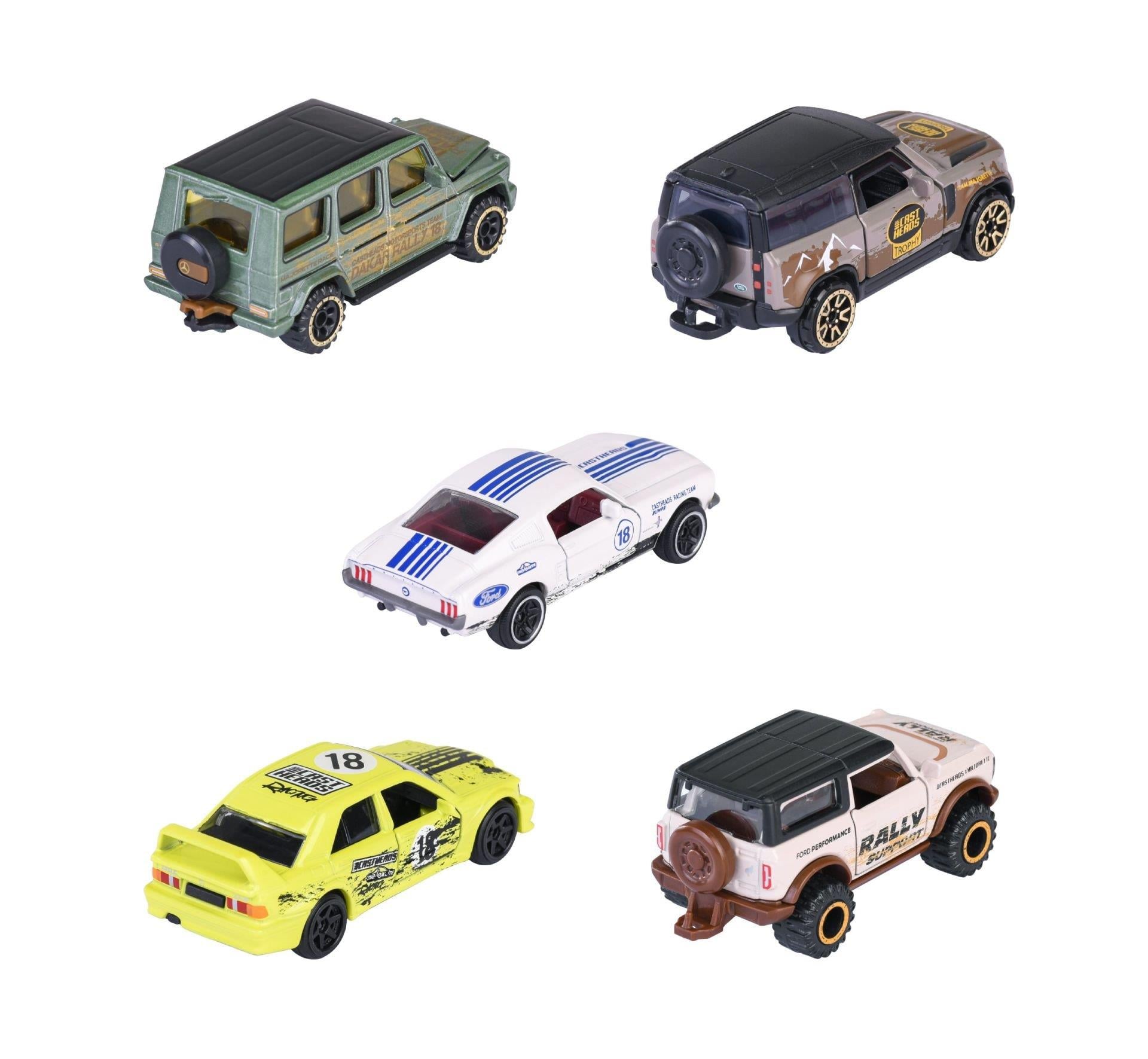 Majorette CastHeads Series Mercedes Ford Land 5 car pack