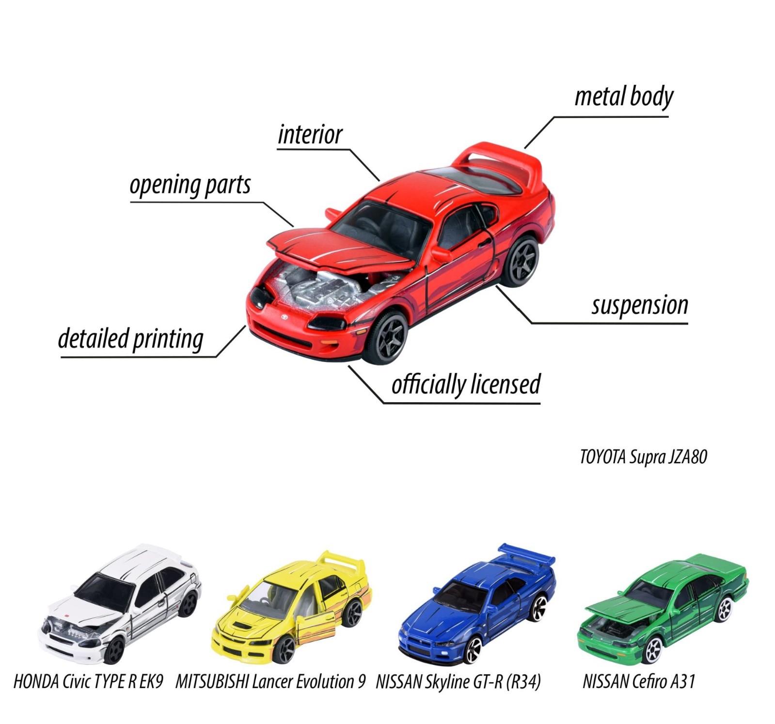Majorette Japan Series Honda Nissan Mitsubishi Toyota 5 car pack