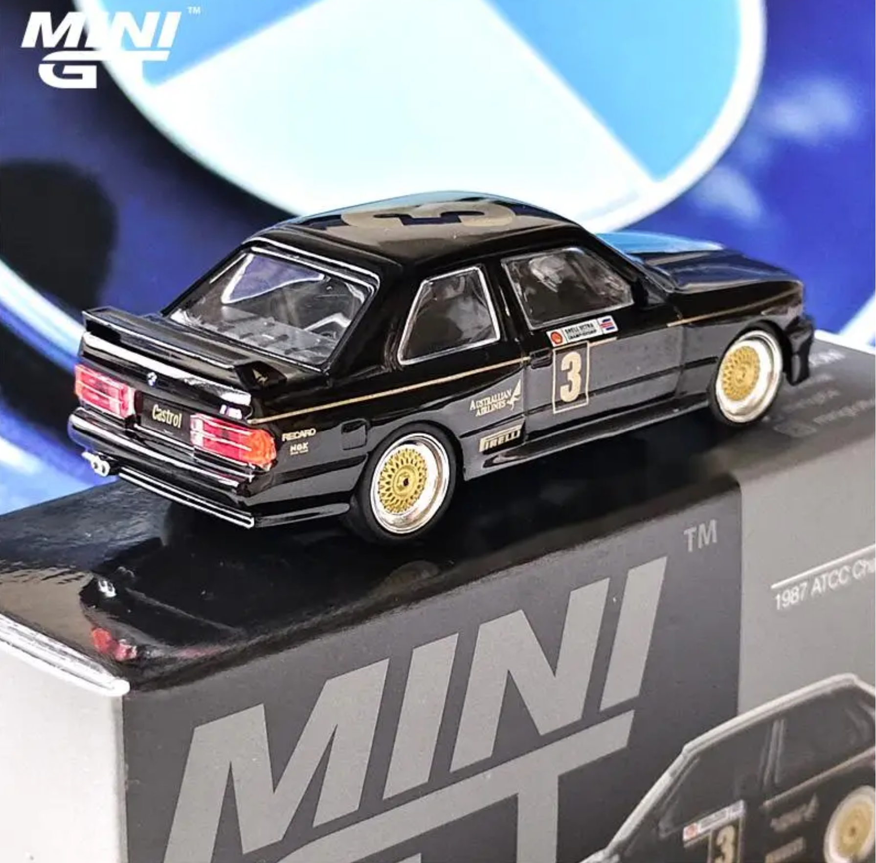 Mini GT Bmw M3 #3 1987 ATCC Championship Winner JPS Team Bmw Australia Exclusive