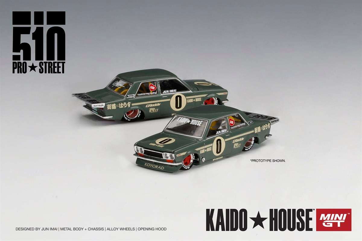 Mini GT Kaido House Datsun 510 Pro Street OG Green | diecastpazar