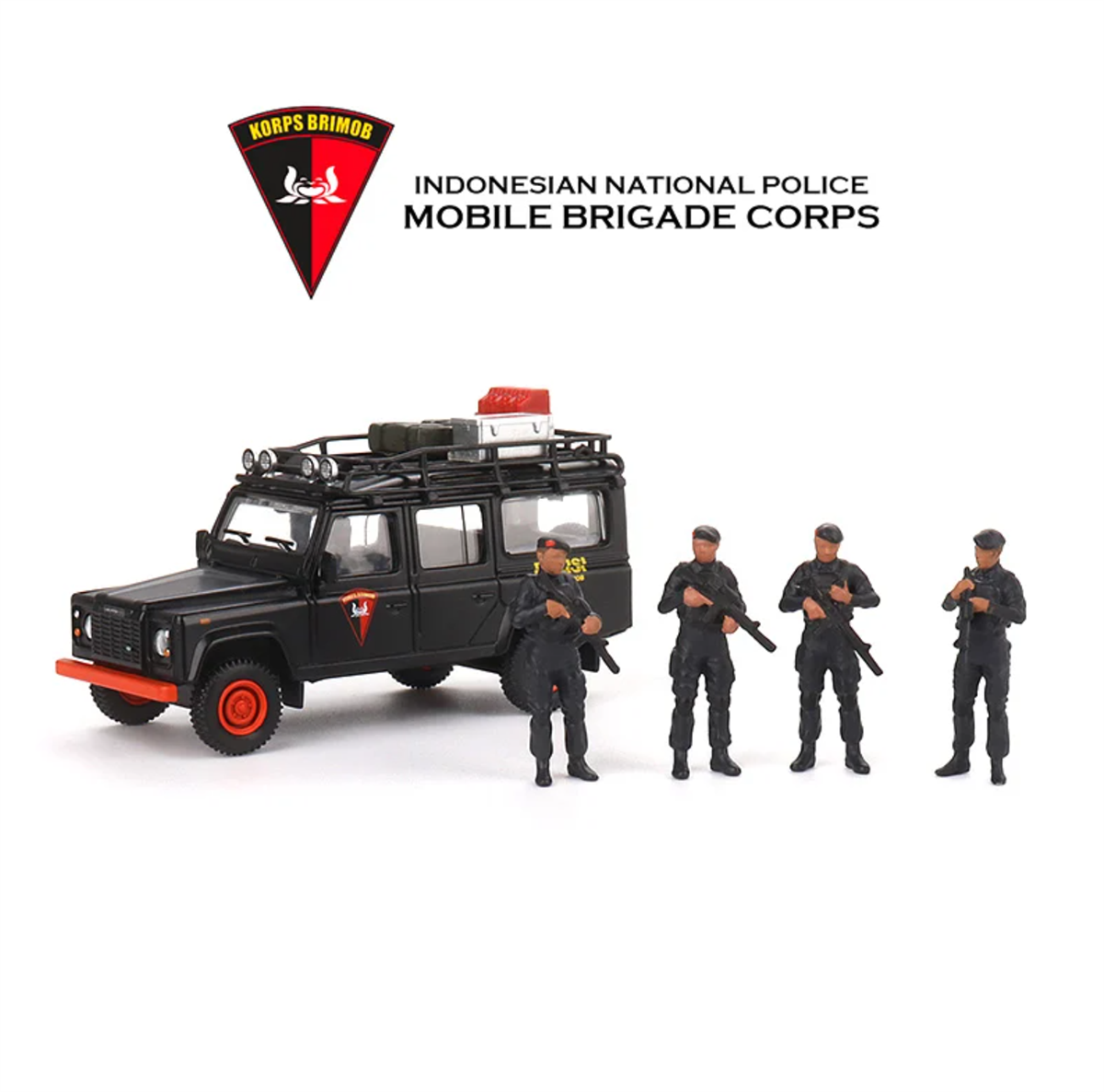 Mini GT Land Rover Defender 110 + Mobile Brigade Corps Figür Seti