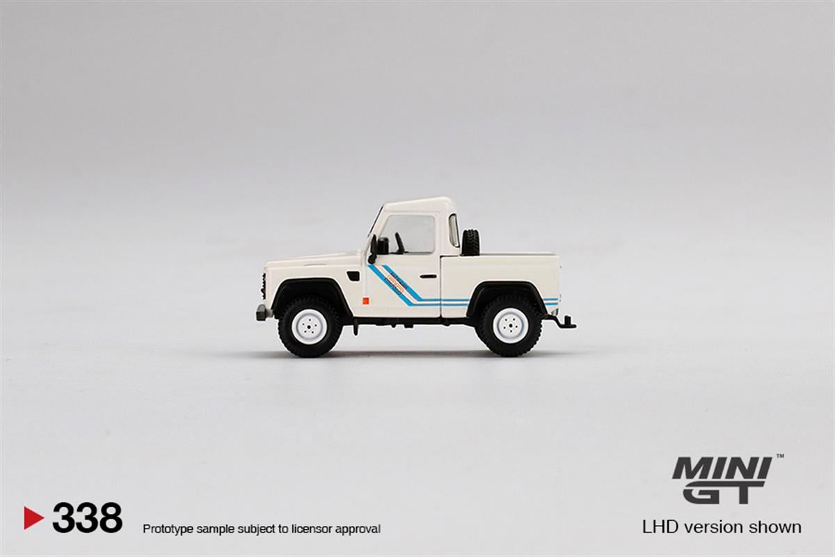 Mini GT Land Rover Defender 90 Pickup White | diecastpazar