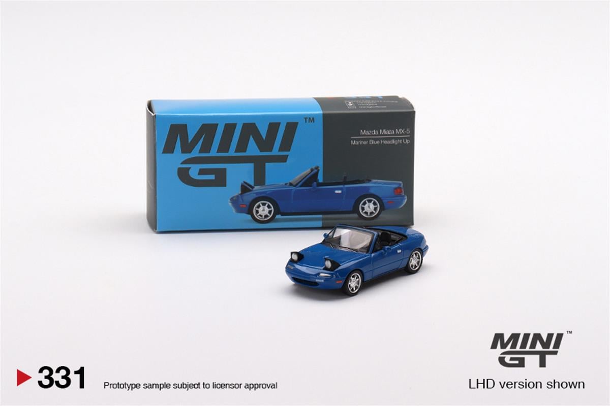Mini GT Mazda Miata MX-5 Mariner Blue Headlight UP
