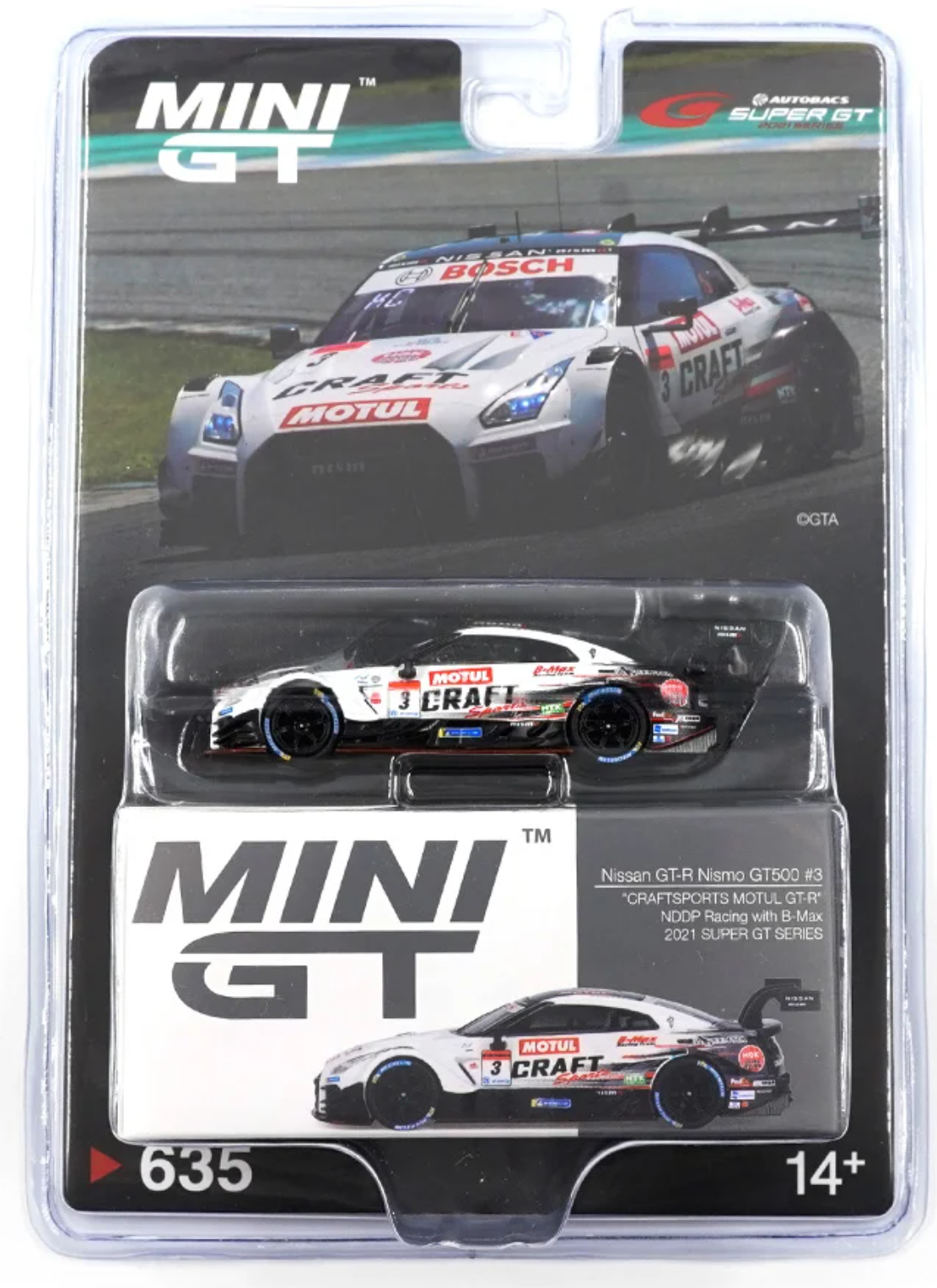 Mini GT Mijo Nissan GT-R Nismo GT500 #3 Craftsports Motul GT-R NDDP Racing with B-Max 2021 Super GT Series