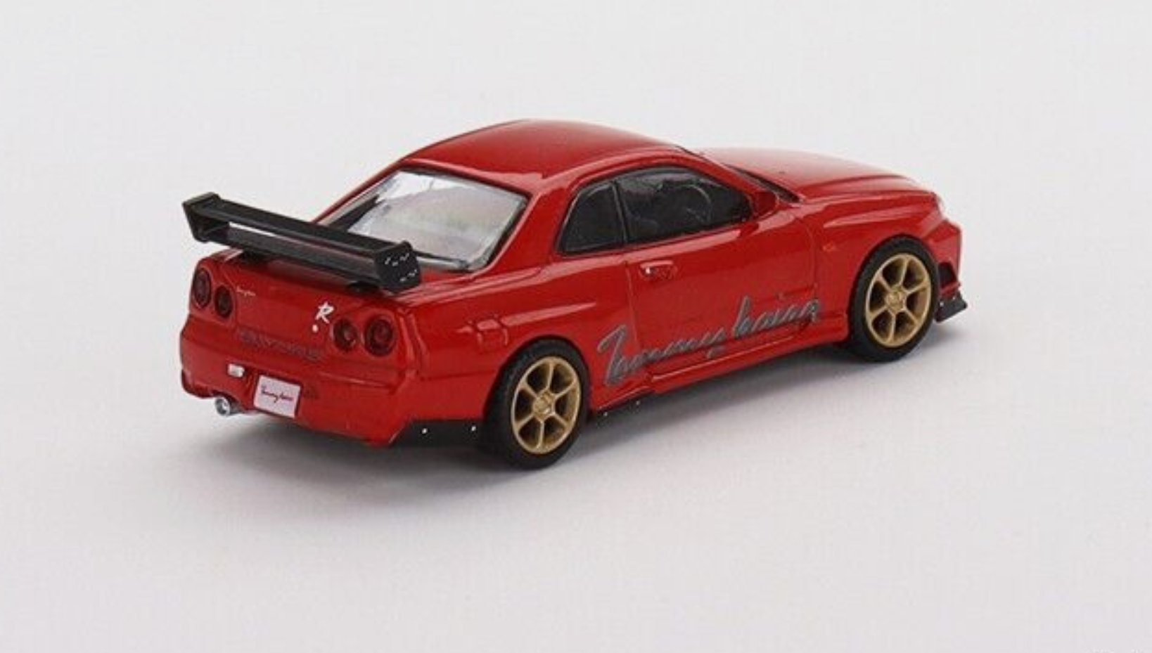 Mini GT Mijo Nissan Skyline GT-R R34 Tommykaira R-z Red rhd