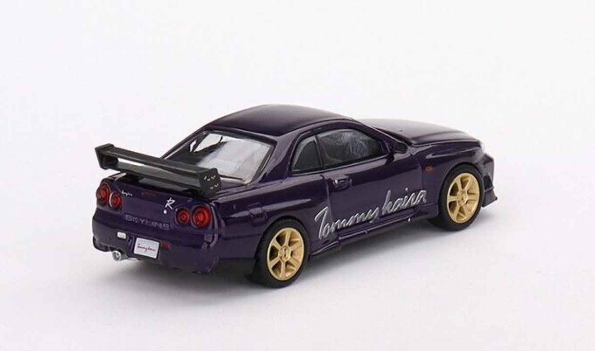 Mini GT Mijo Nissan Skyline GT-R R34 Tommykaira R-z Midnight Purple rhd