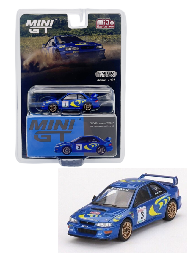 Mini GT Mijo Subaru impreza Wrc97 1997 Rally Sanremo Winner #3
