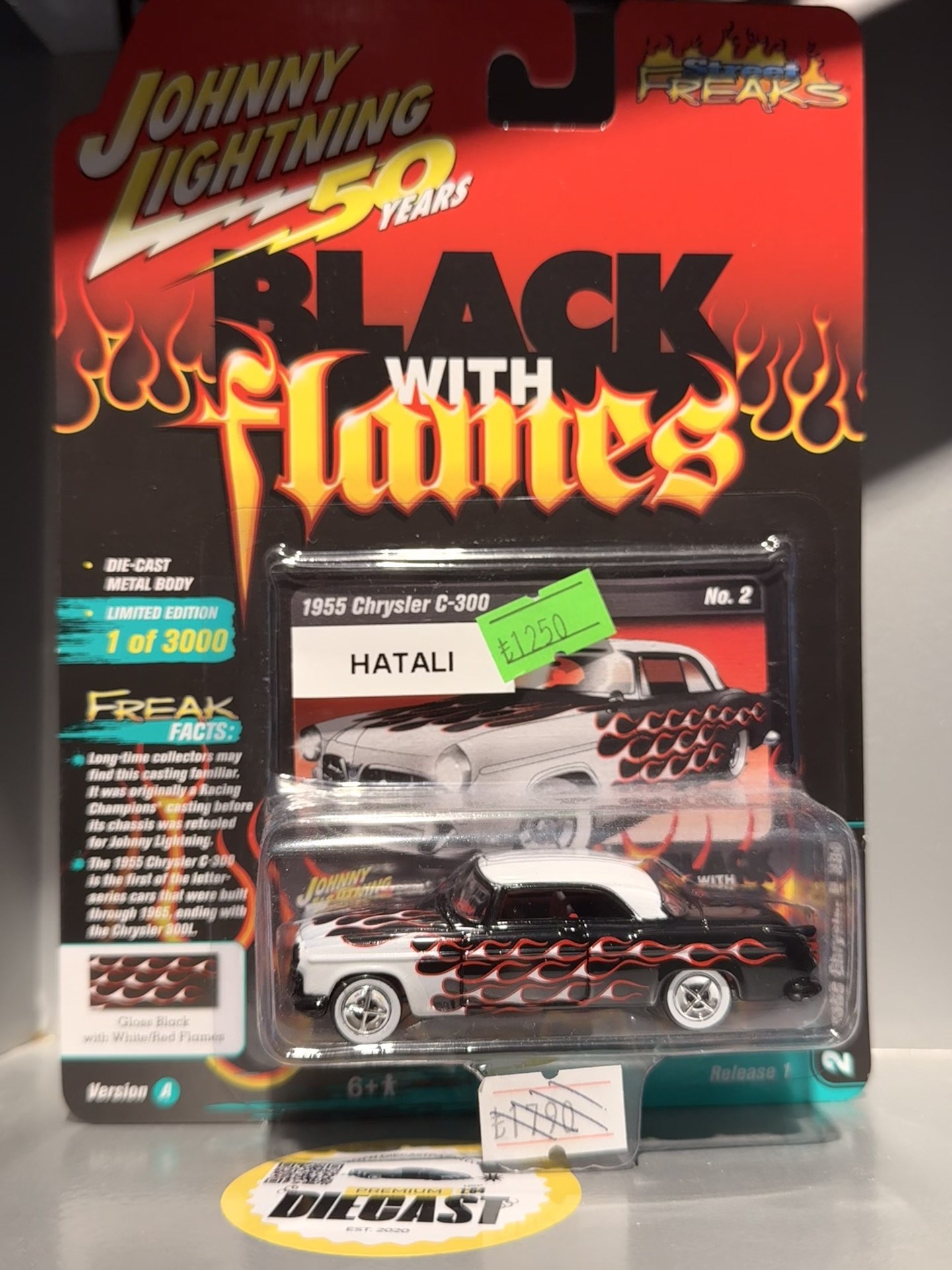 Outlet Johnny Lightning 1955 Chrysler C-300 Black w/ Flames Series