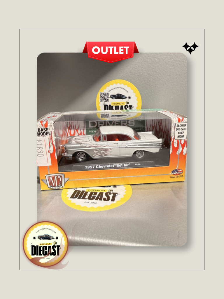Outlet M2 Machines 1957 Chevrolet Bel Air White Gray Flames