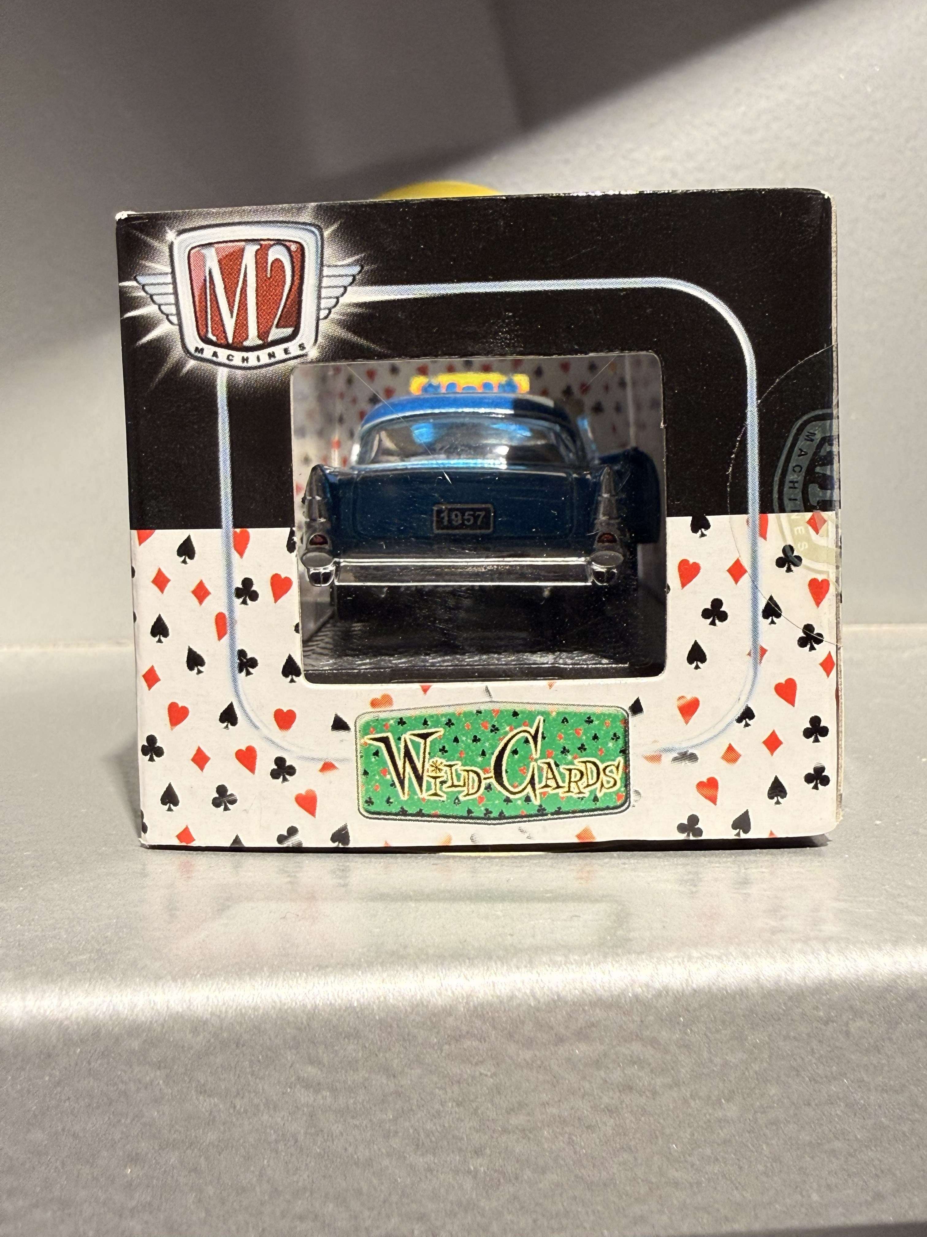 Outlet M2 Machines 1957 Chevrolet Bel Air Blue Yellow Flames