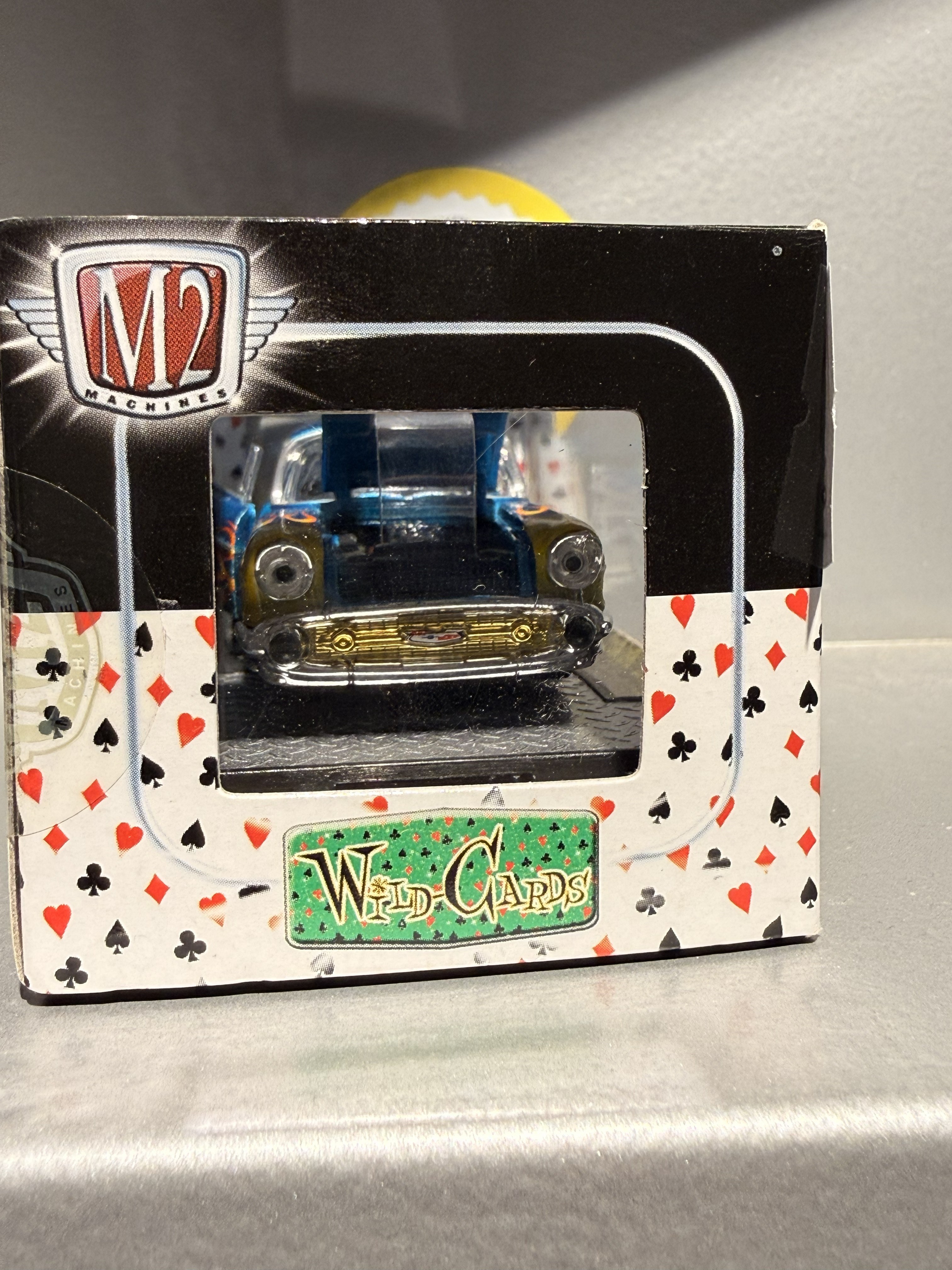 Outlet M2 Machines 1957 Chevrolet Bel Air Blue Yellow Flames