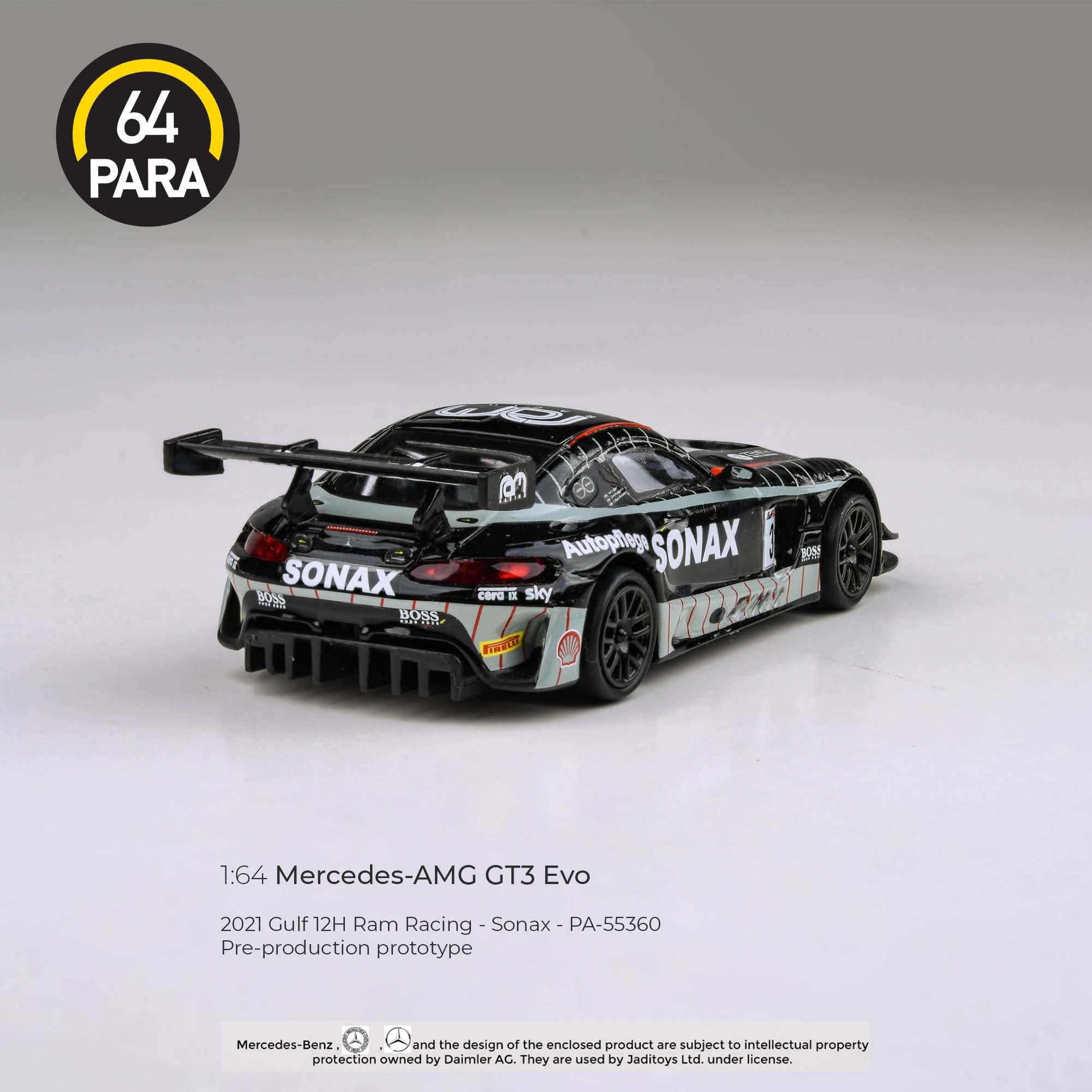 Para64 Mercedes AMG GT3 Evo 2021 Gulf 12hr Ram Racing Sonax Livery