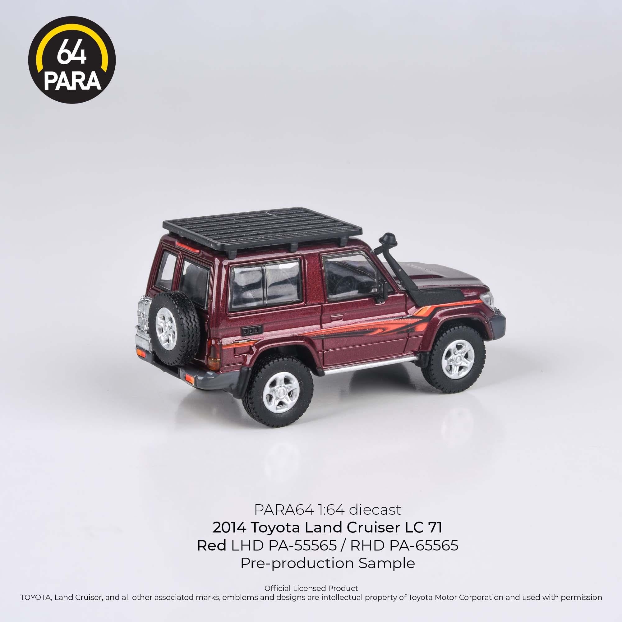 Para64 Toyota 2014 Land Cruiser 71 Short Wheels Base Red w/ Roof Rack Rhd