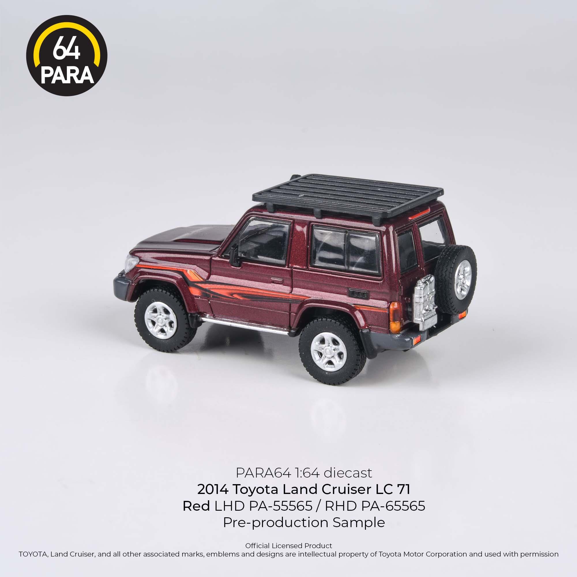 Para64 Toyota 2014 Land Cruiser 71 Short Wheels Base Red w/ Roof Rack Rhd