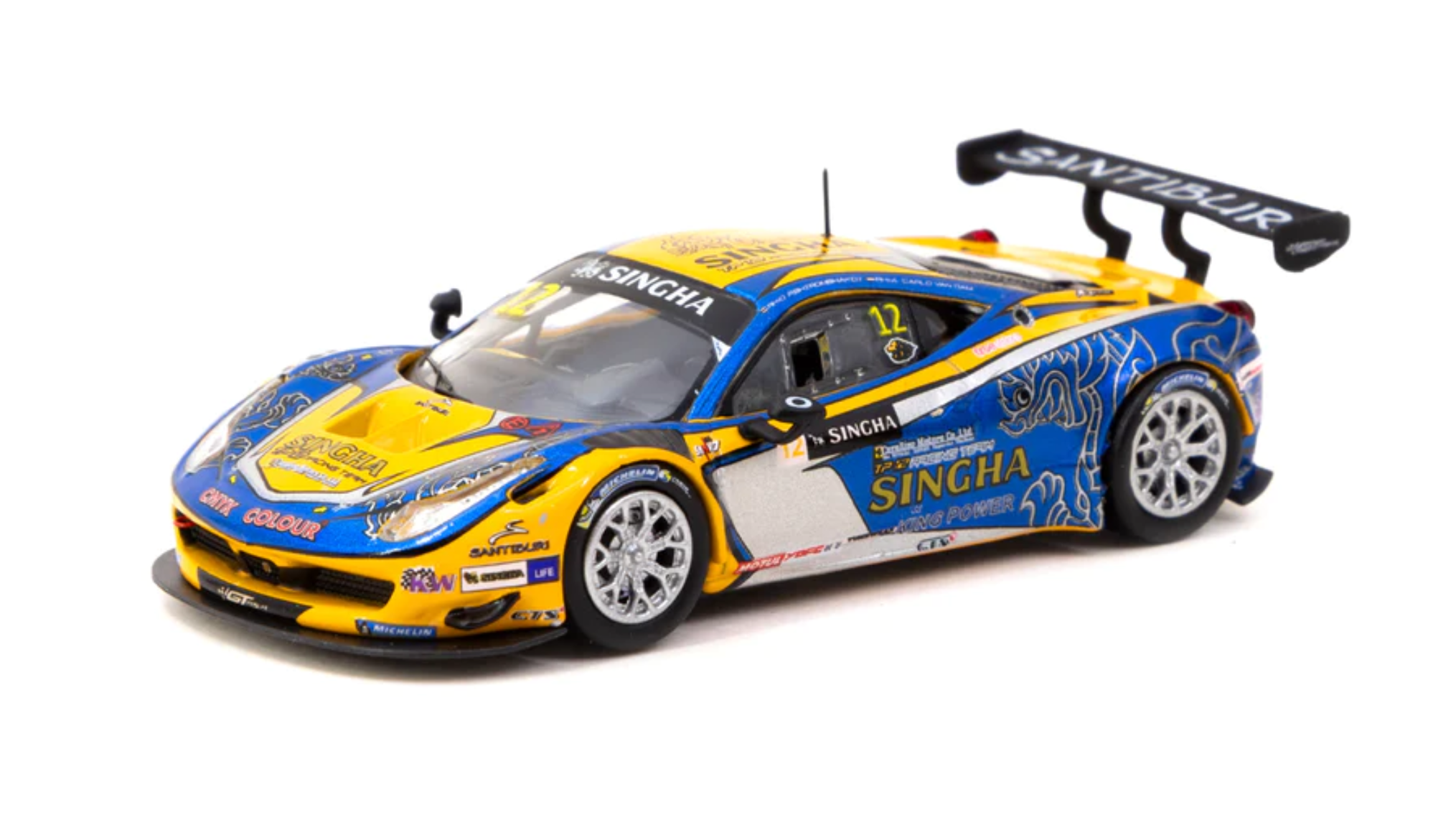Tarmac Works Ferrari 458 italia GT3 GT Asia 2016 C. Van Dam P. Bhirombhakdi