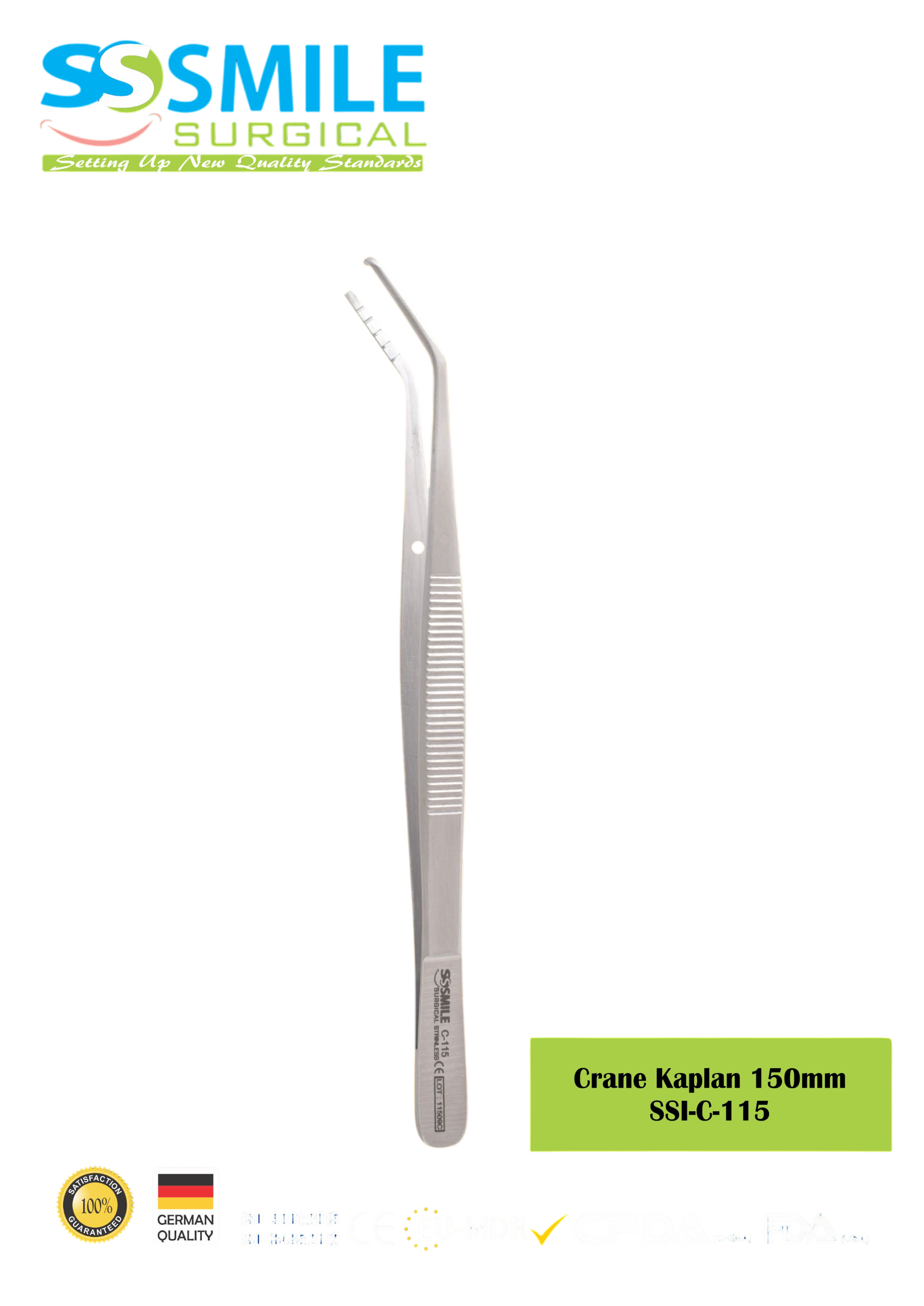 ASİDENTSMILE SURGICAL0631465575804SMILE SURGICAL SSI-C-115 CRANE KAPLAN (PRESEL CEP İŞARETLEYİCİ) 150MM