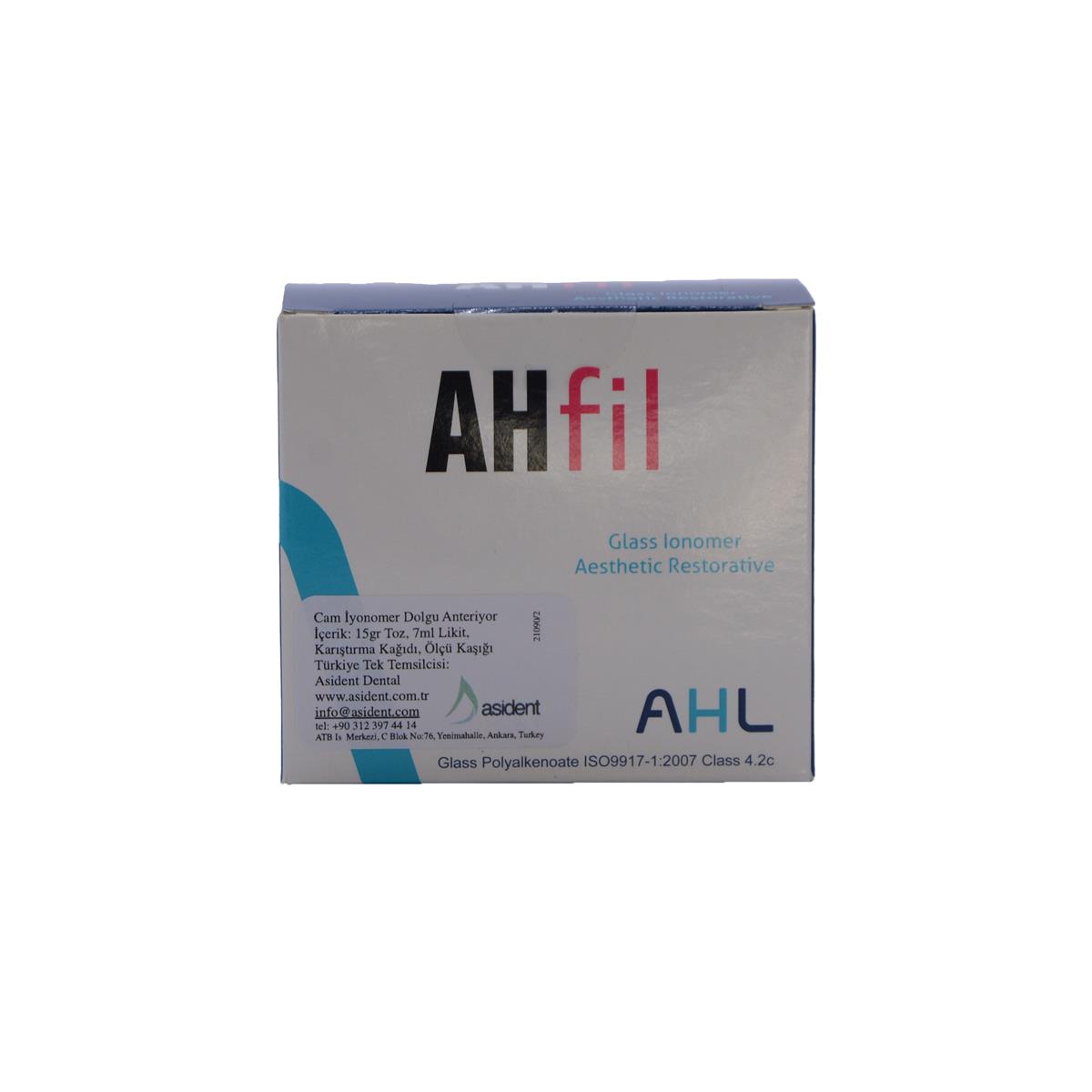 ASİDENTAHLAH0001AHFİL CAM İYONOMER DOLGU SİMAN A1 15 G/7 ML