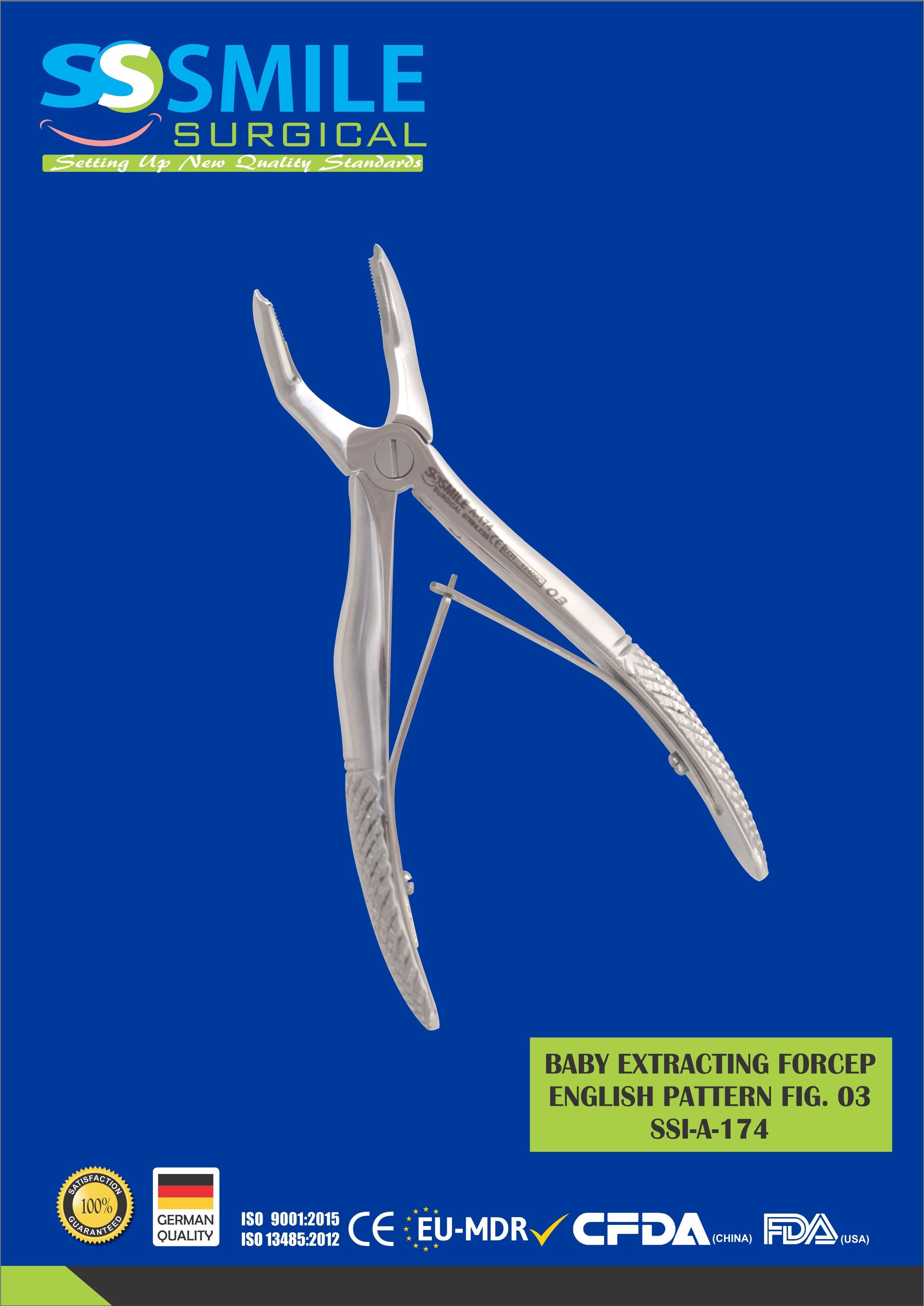 ASİDENTSMILE SURGICALSSI-A-174SMILE SURGICAL SSI-A-174 EXTRACTİNG FORCEPS ENGLİSH PATTERN (DİŞ ÇEKİM DAVYESİ İNGİLİZ PATERNLİ)  (ÇOCUK) FİG. 3
