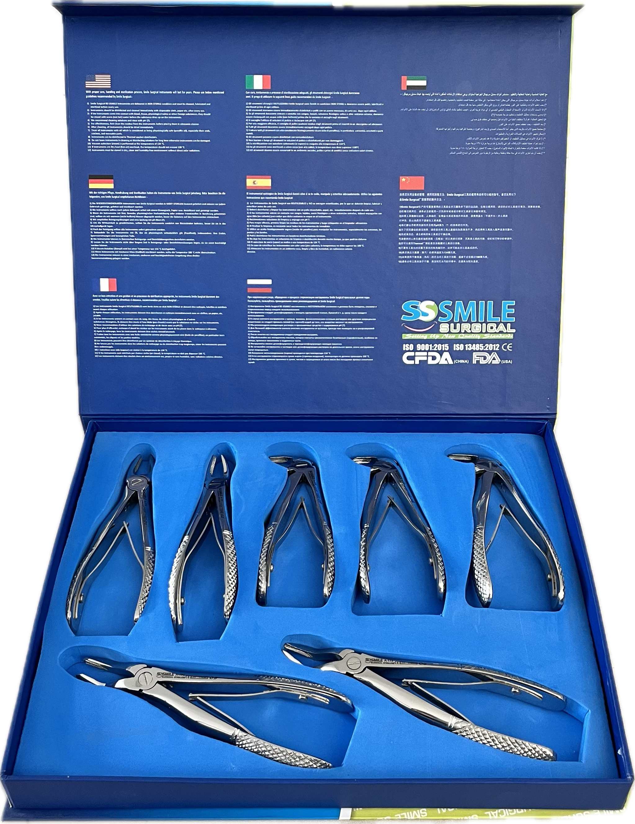 ASİDENTSMILE SURGICALSSI-A-188SMILE SURGICAL SSI-A-188 EXTRACTİNG FORCEPS ENGLİSH PATTERN (DİŞ ÇEKİM DAVYESİ İNGİLİZ PATERNLİ) (ÇOCUK) 7 ADETLİK SET