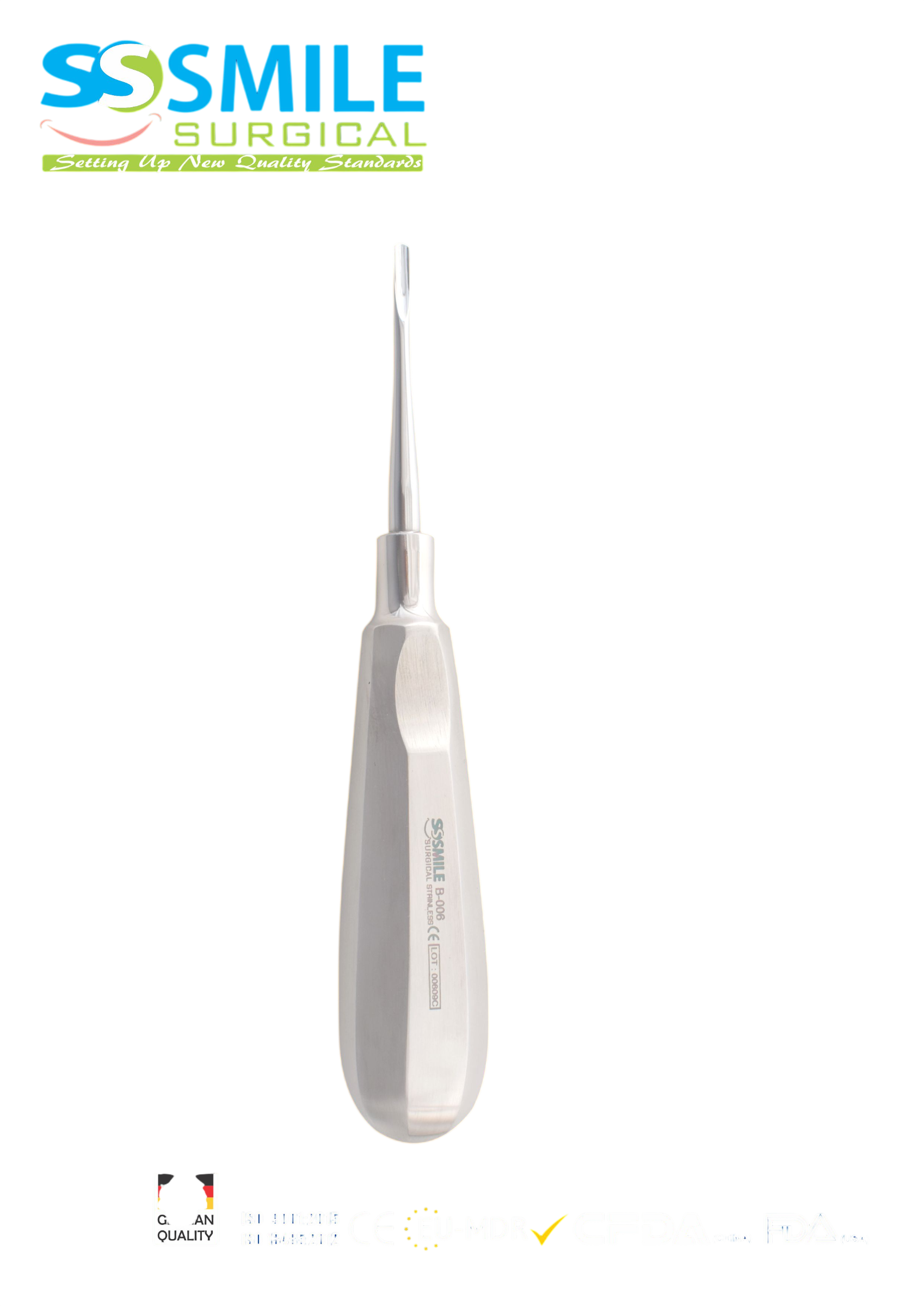 ASİDENTSMILE SURGICALSSI-B-006SMILE SURGICAL SSI-B-006 ROOT ELEVATORS BEİN (KÖK ELEVATÖRÜ) FİGÜR 5B